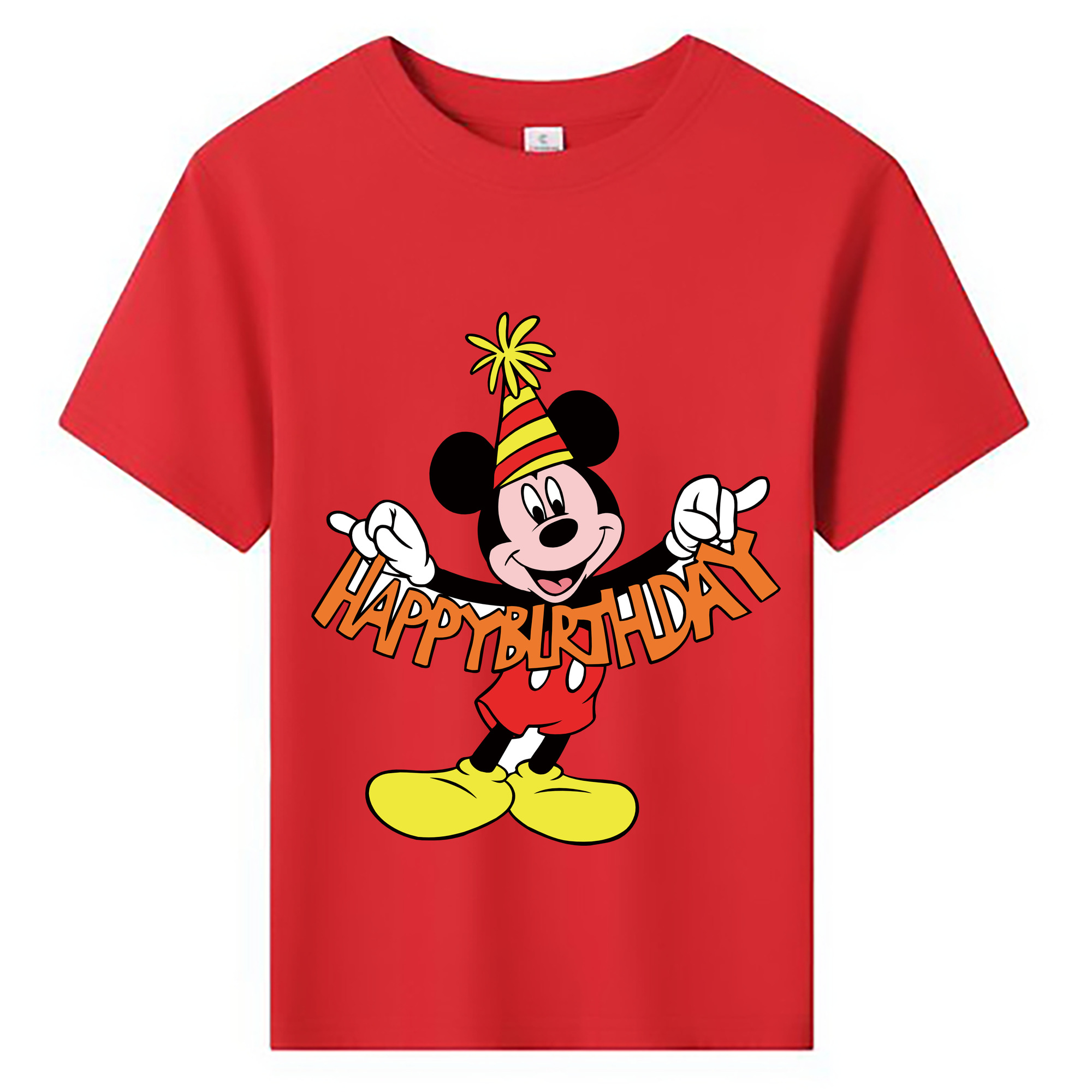 ミッキーマウス Mickey Mouse 綿100％キッズTシャツ（フロントプリント）