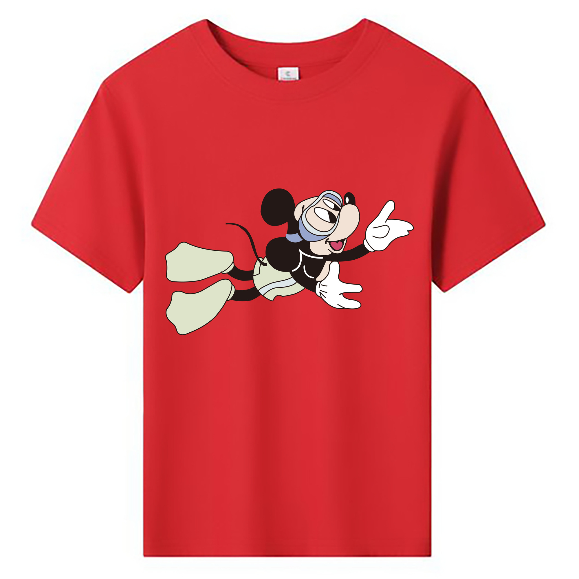 ミッキーマウス Mickey Mouse 綿100％キッズTシャツ（フロントプリント）