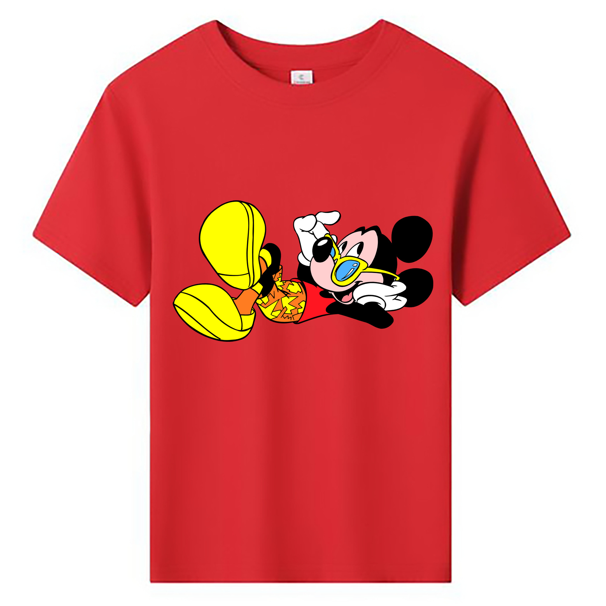 ミッキーマウス Mickey Mouse 綿100％キッズTシャツ（フロントプリント）