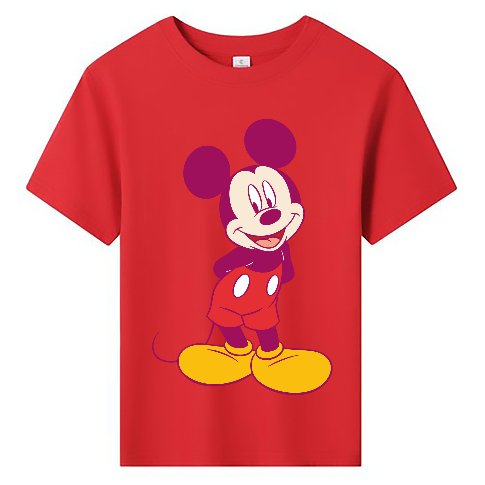 ミッキーマウス Mickey Mouse 綿100％キッズTシャツ（フロントプリント）