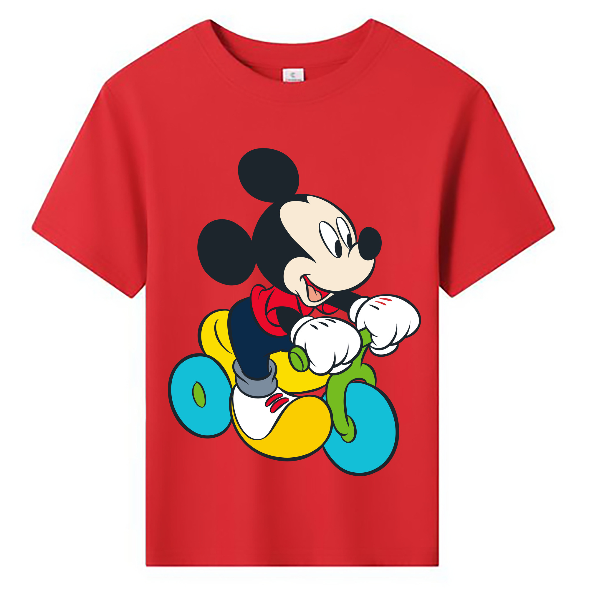 ミッキーマウス Mickey Mouse 綿100％キッズTシャツ（フロントプリント）