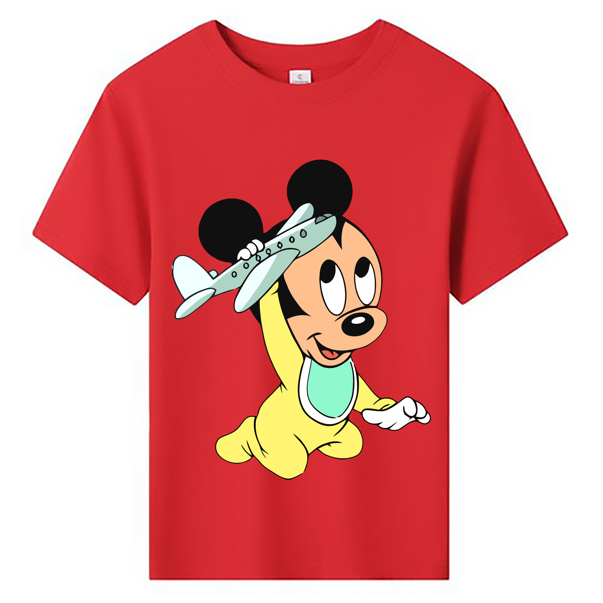 ミッキーマウス Mickey Mouse 綿100％キッズTシャツ（フロントプリント）
