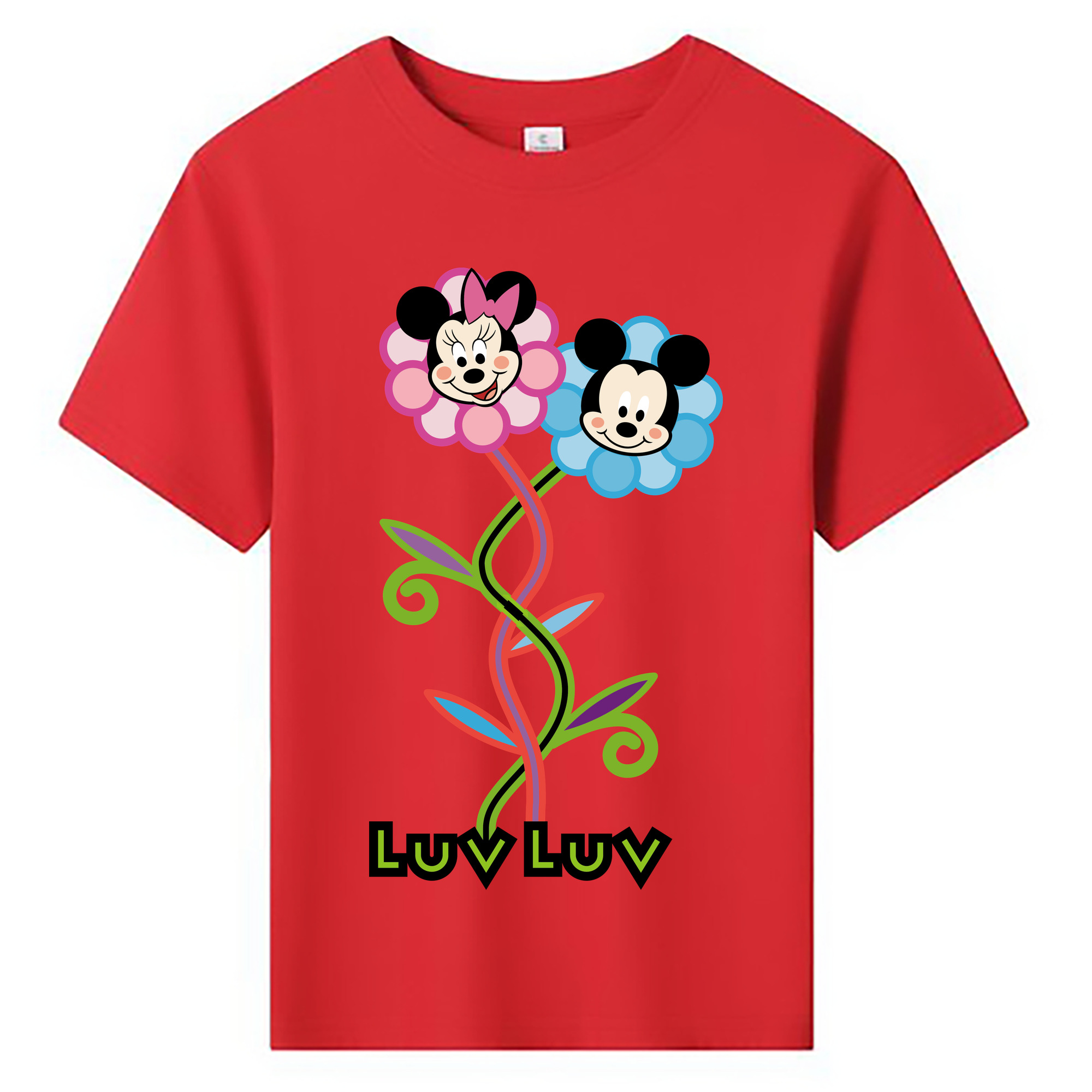 ミッキーマウス Mickey Mouse 綿100％キッズTシャツ（フロントプリント）