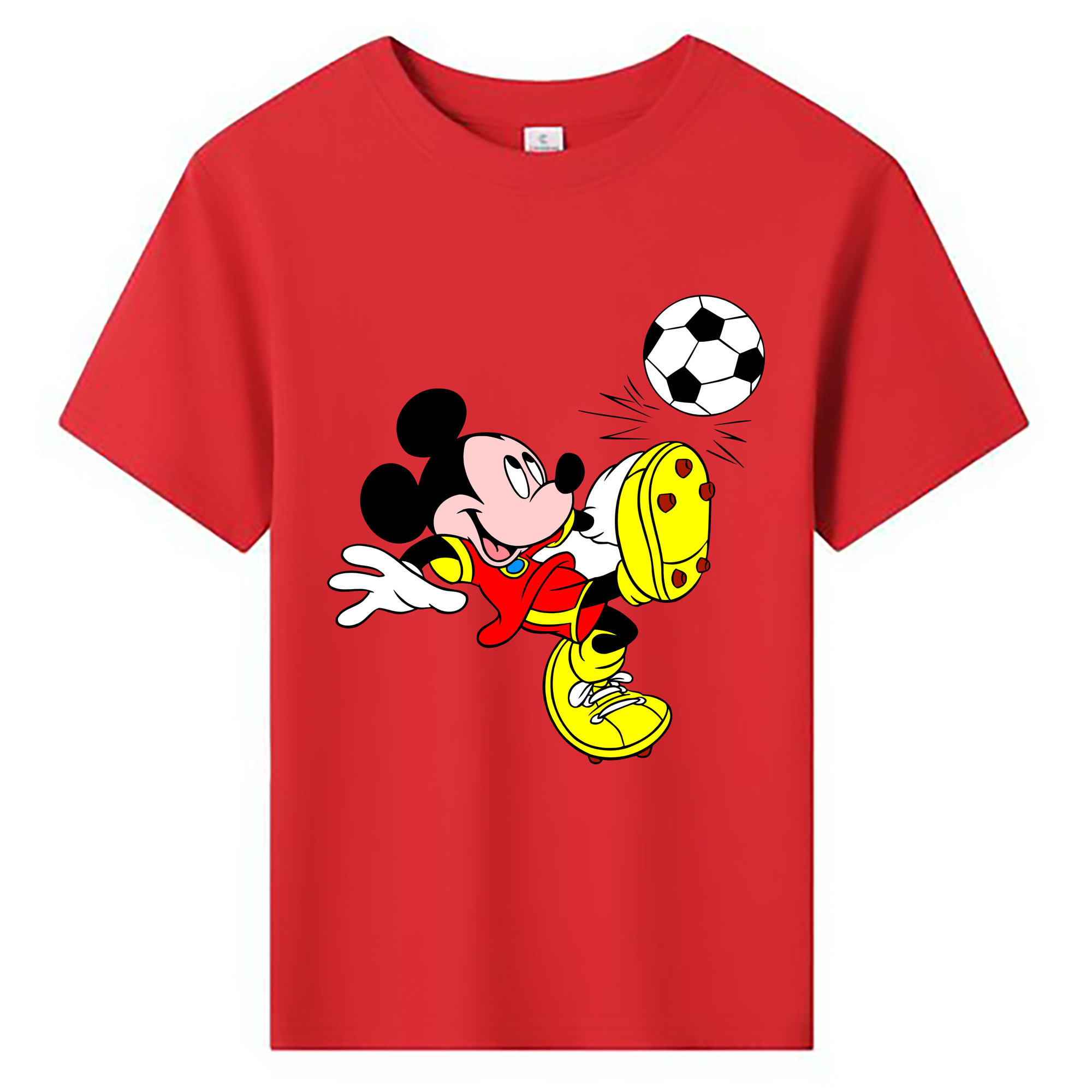ミッキーマウス Mickey Mouse 綿100％キッズTシャツ（フロントプリント）
