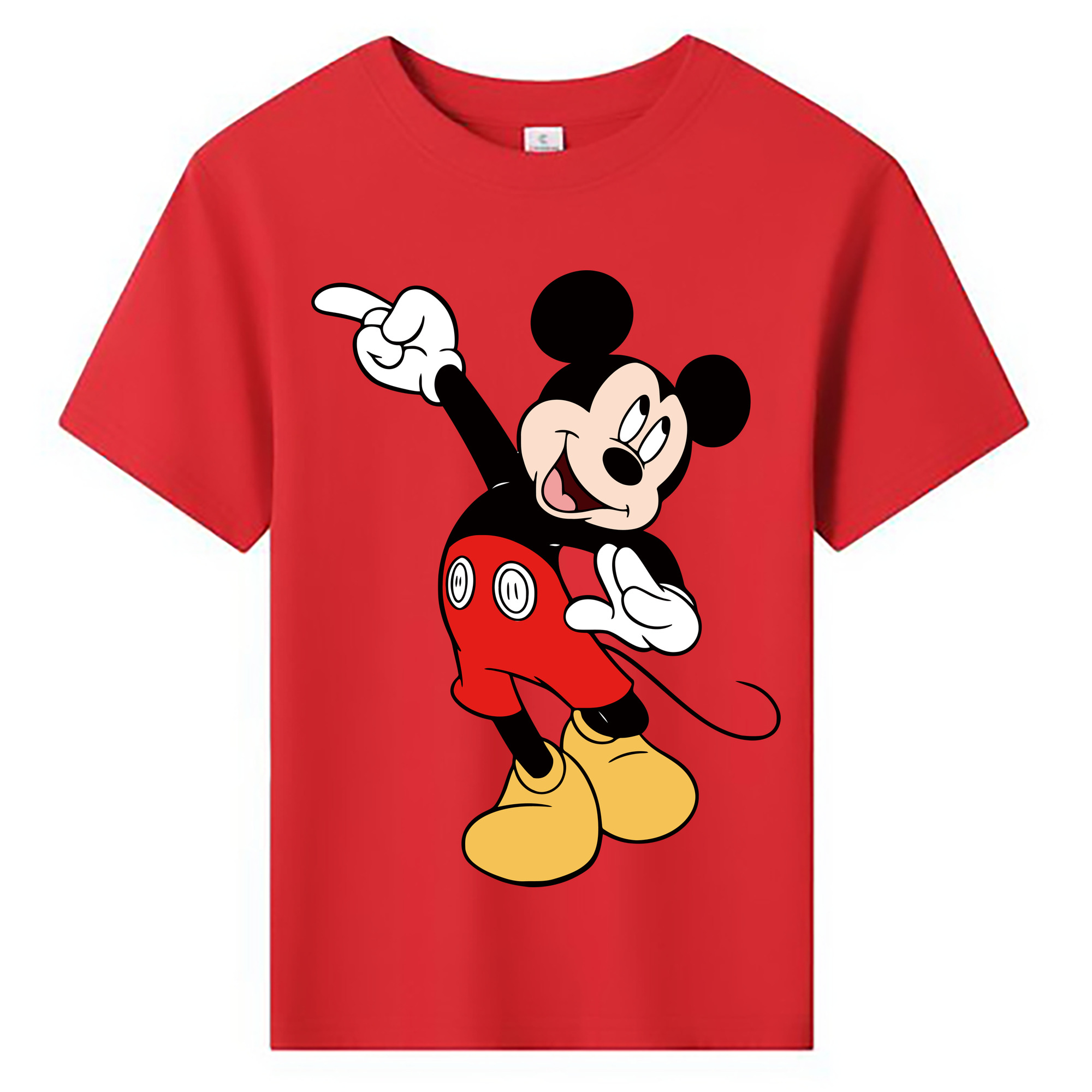 ミッキーマウス Mickey Mouse 綿100％キッズTシャツ（フロントプリント）