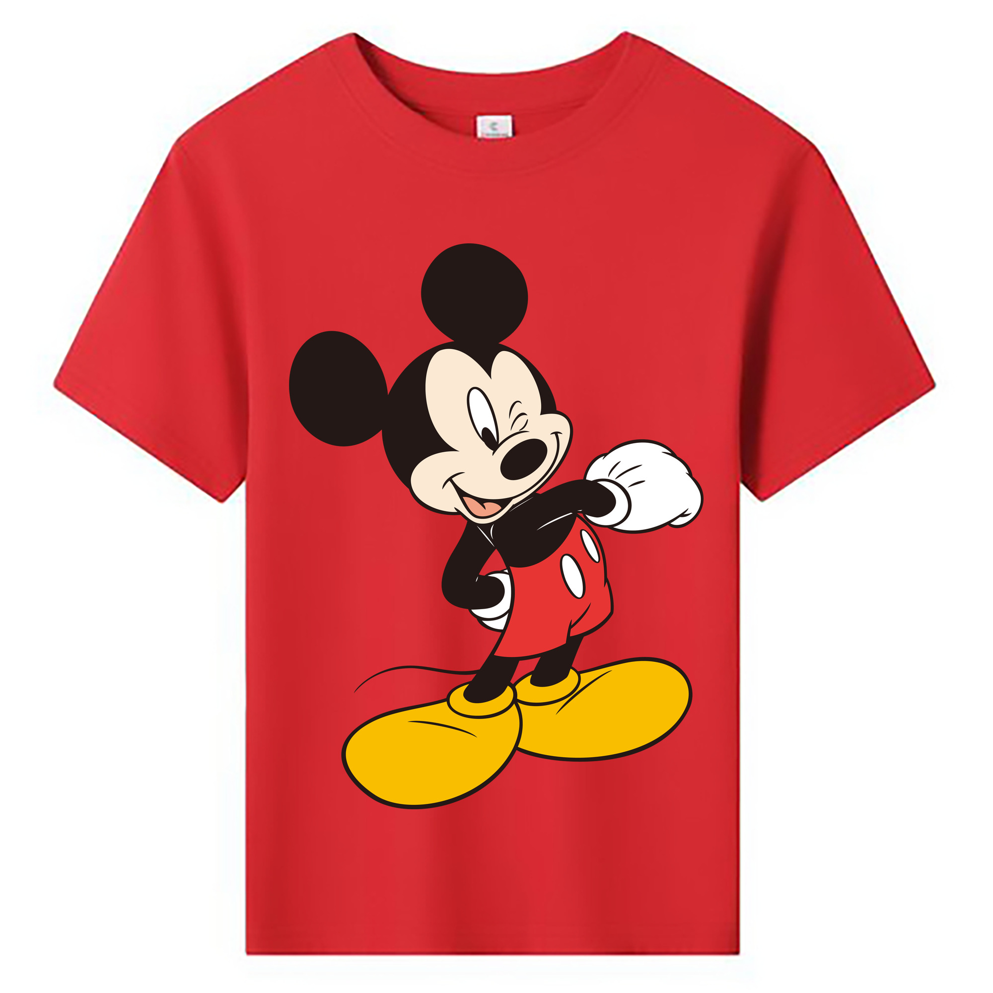ミッキーマウス Mickey Mouse 綿100％キッズTシャツ（フロントプリント）