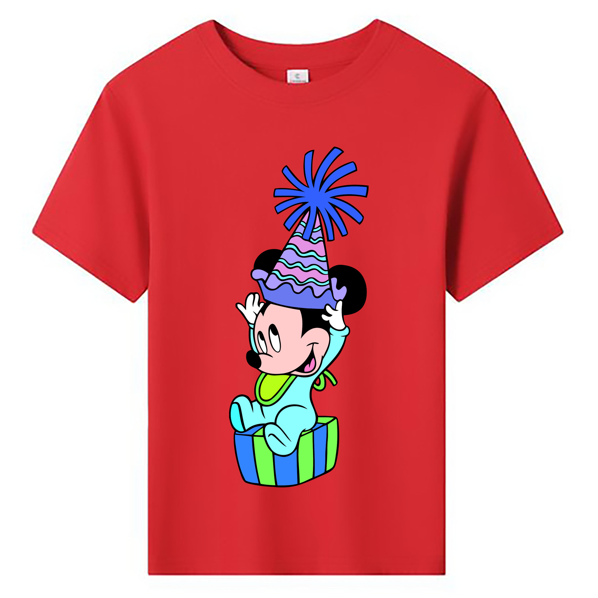 ミッキーマウス Mickey Mouse 綿100％キッズTシャツ（フロントプリント）