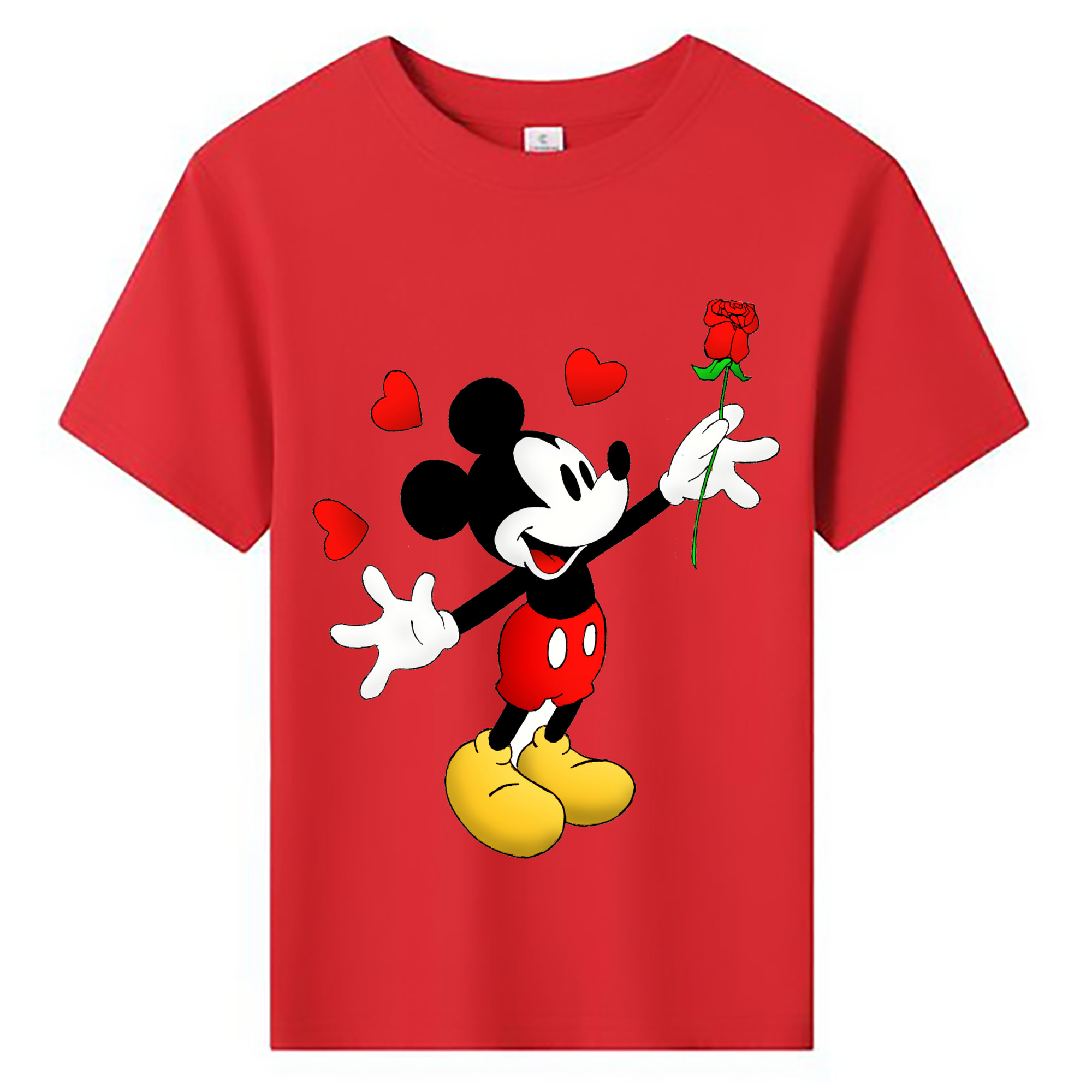 ミッキーマウス Mickey Mouse 綿100％キッズTシャツ（フロントプリント）