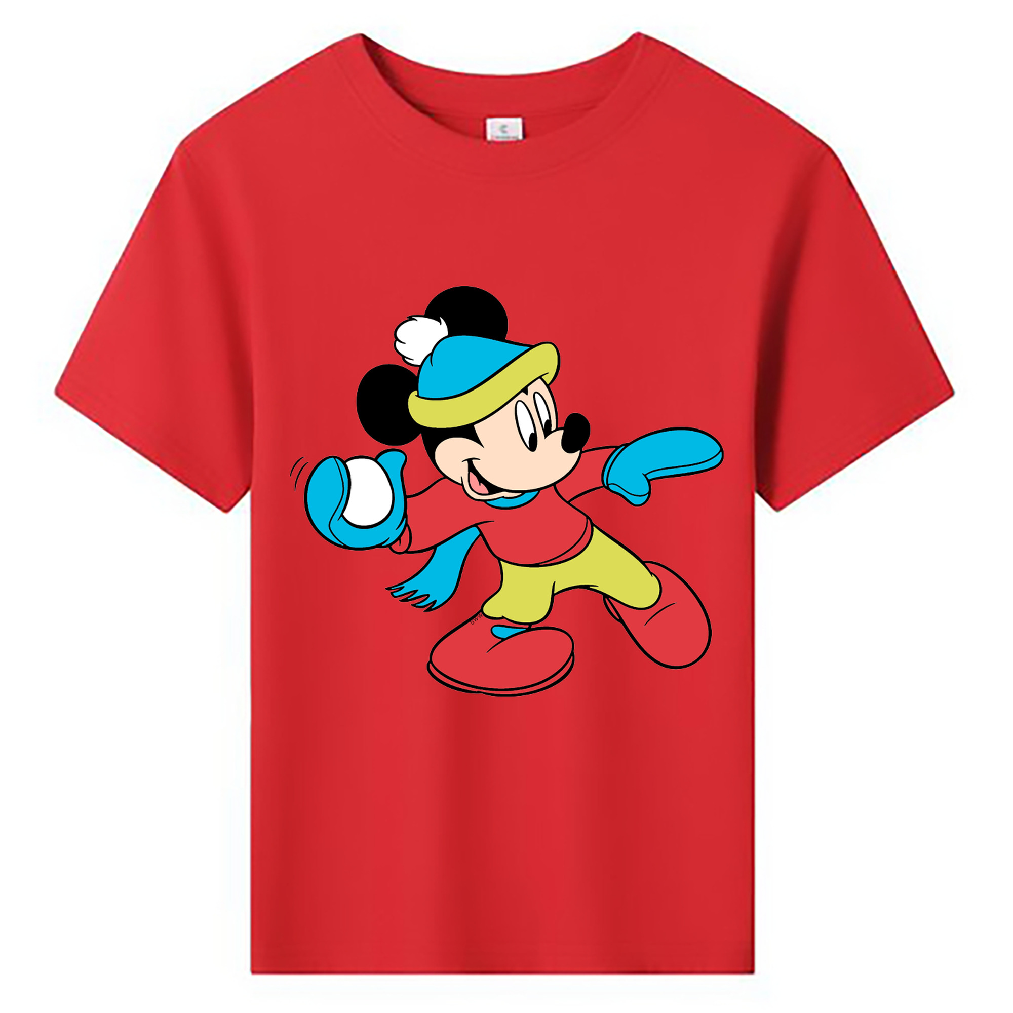 ミッキーマウス Mickey Mouse 綿100％キッズTシャツ（フロントプリント）