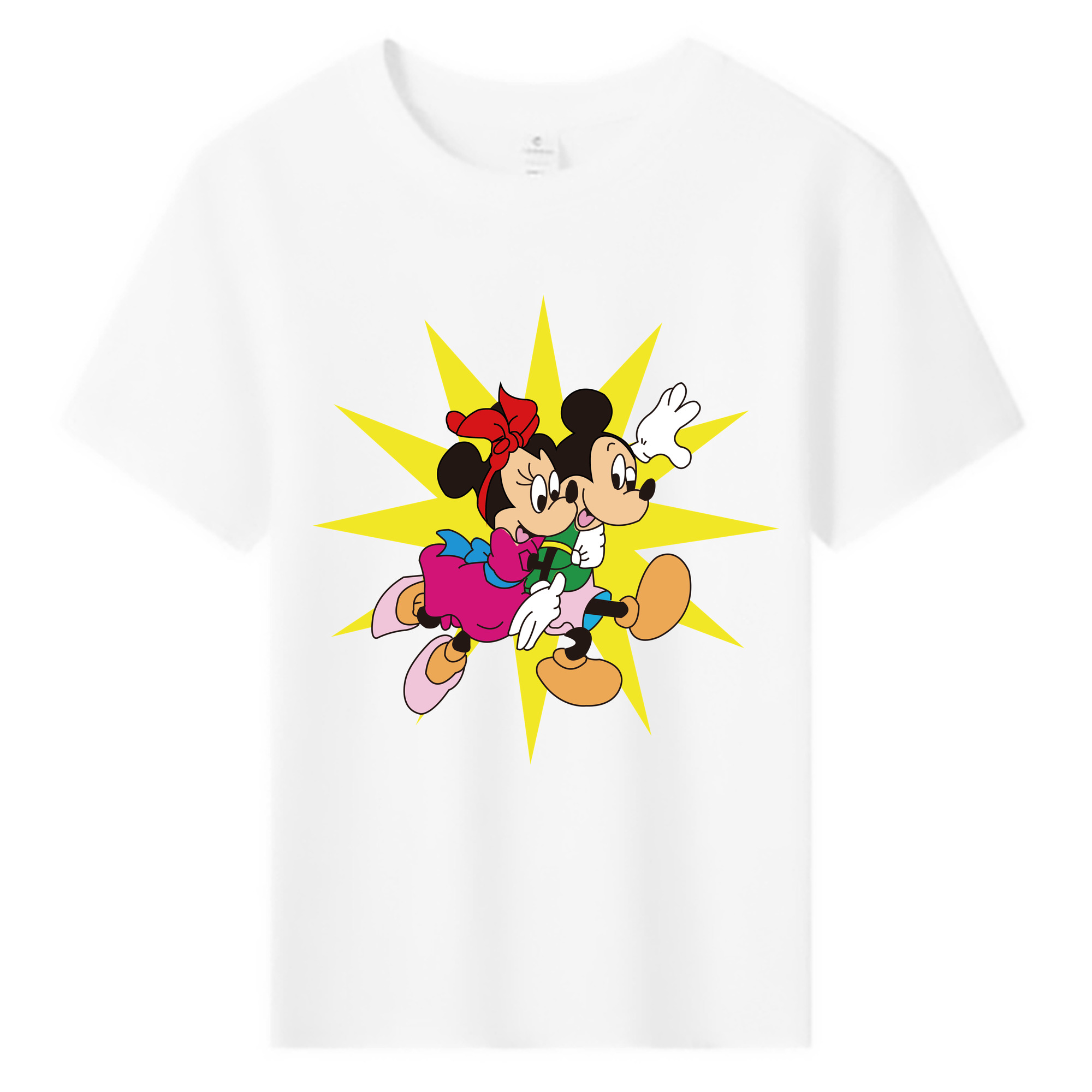 ミッキーマウス Mickey Mouse 綿100％キッズTシャツ（フロントプリント）