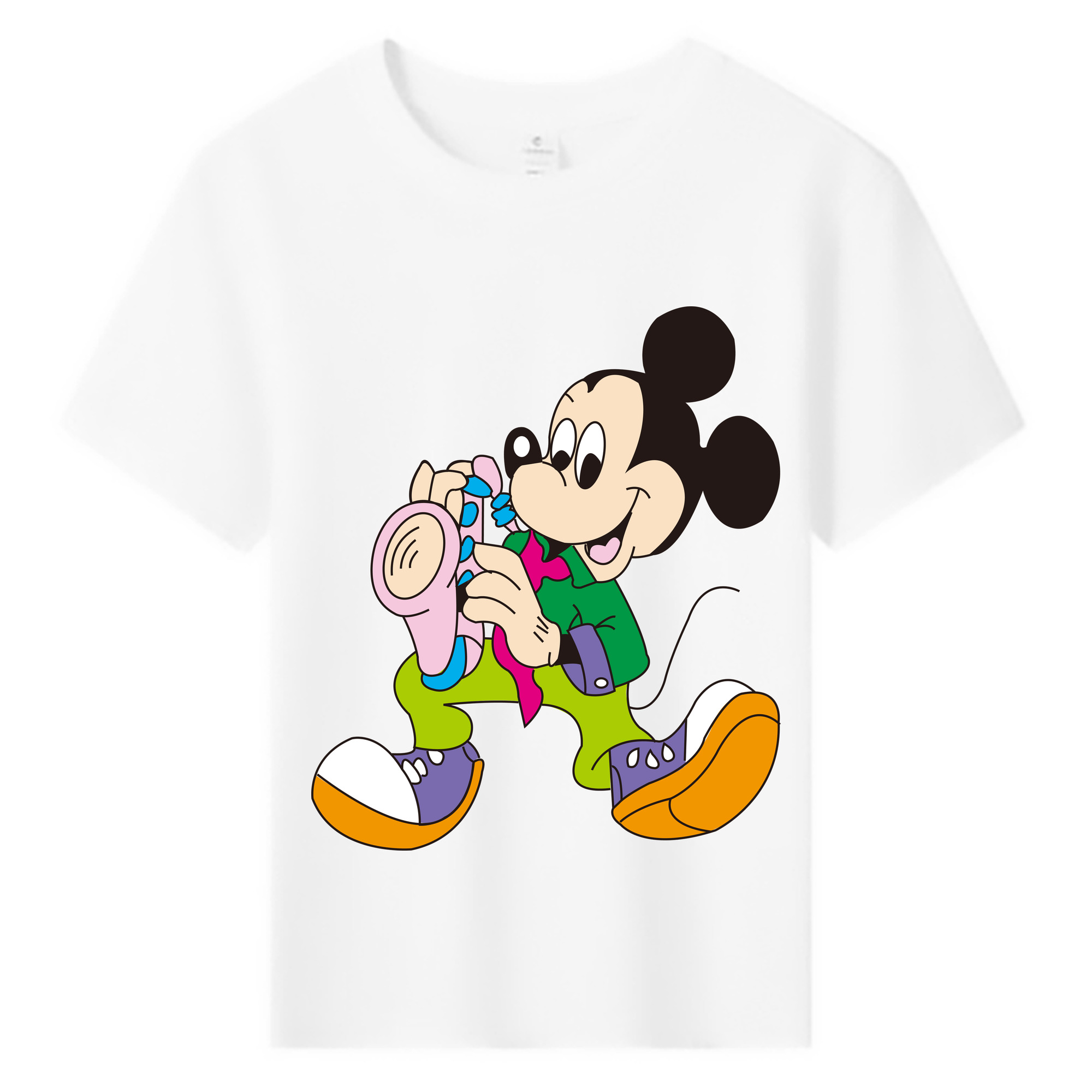 ミッキーマウス Mickey Mouse 綿100％キッズTシャツ（フロントプリント）