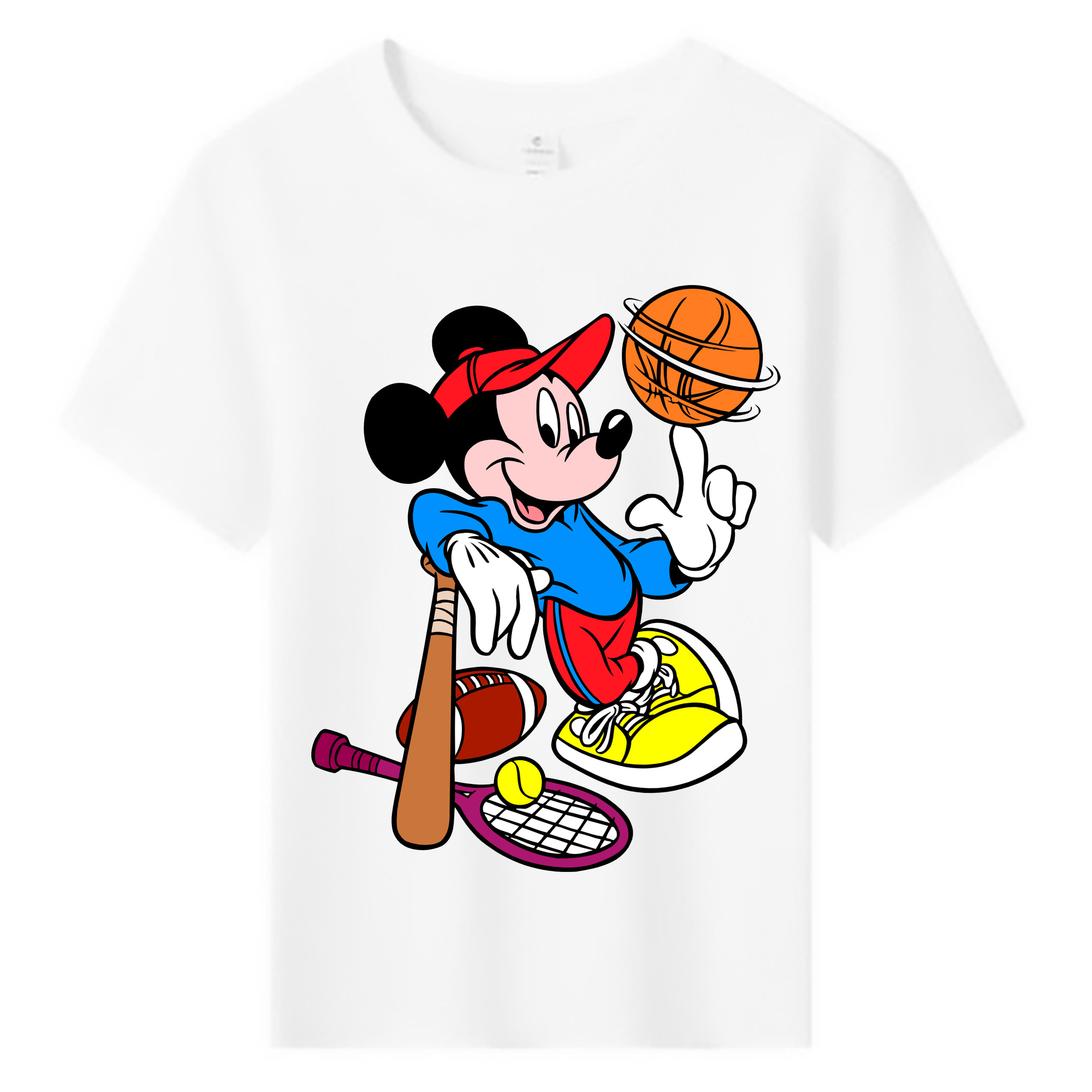 ミッキーマウス Mickey Mouse 綿100％キッズTシャツ（フロントプリント）