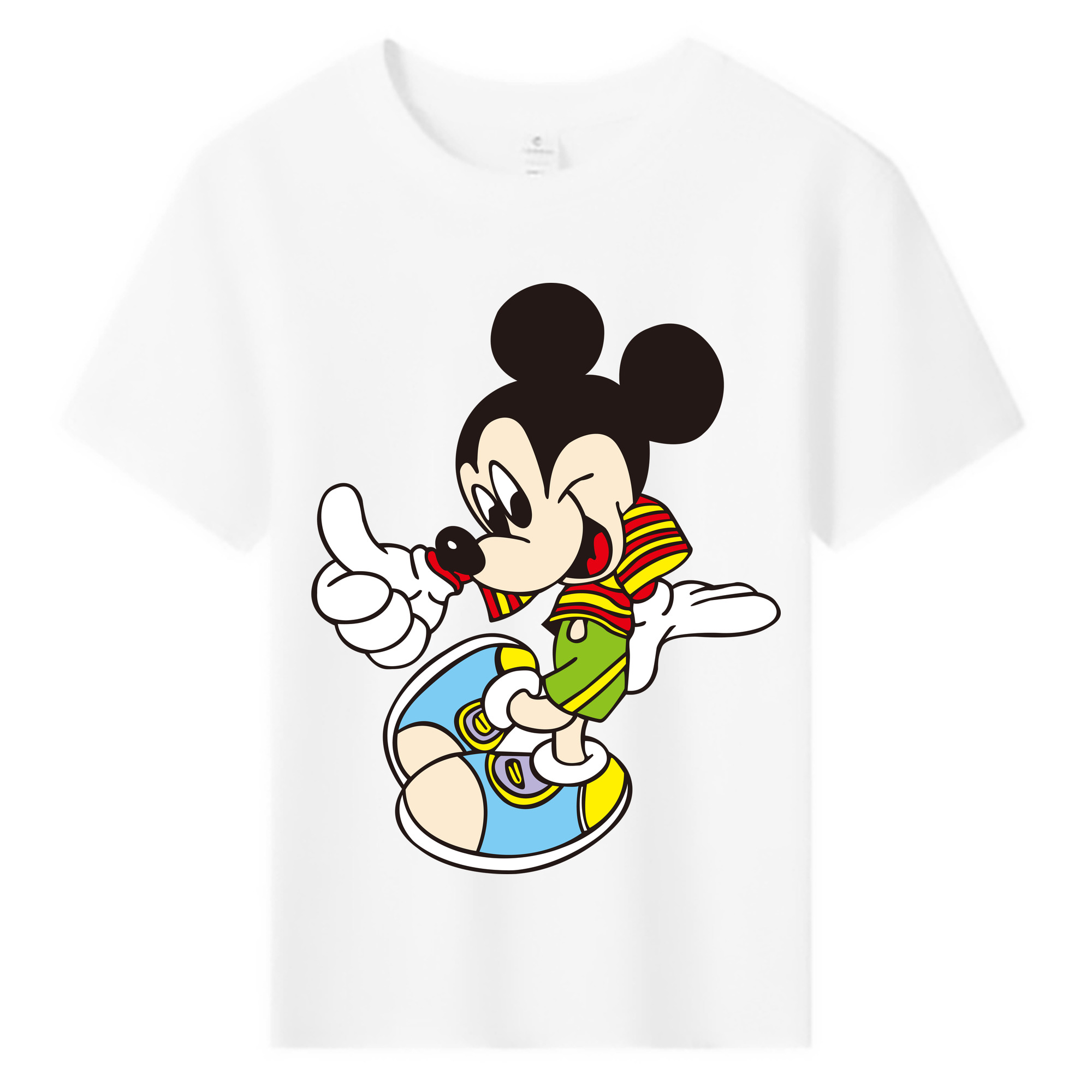 ミッキーマウス Mickey Mouse 綿100％キッズTシャツ（フロントプリント）