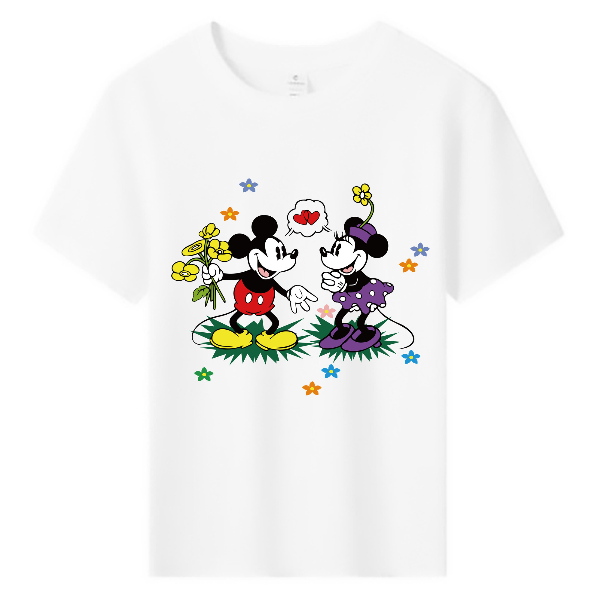 ミッキーマウス Mickey Mouse 綿100％キッズTシャツ（フロントプリント）