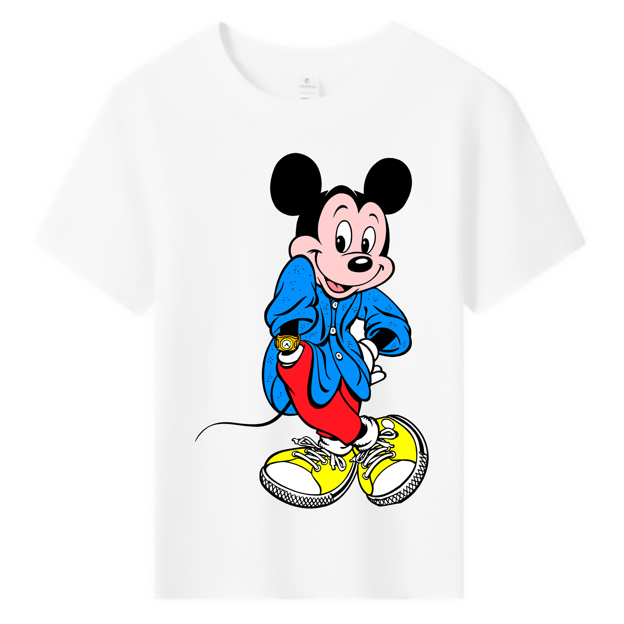 ミッキーマウス Mickey Mouse 綿100％キッズTシャツ（フロントプリント）