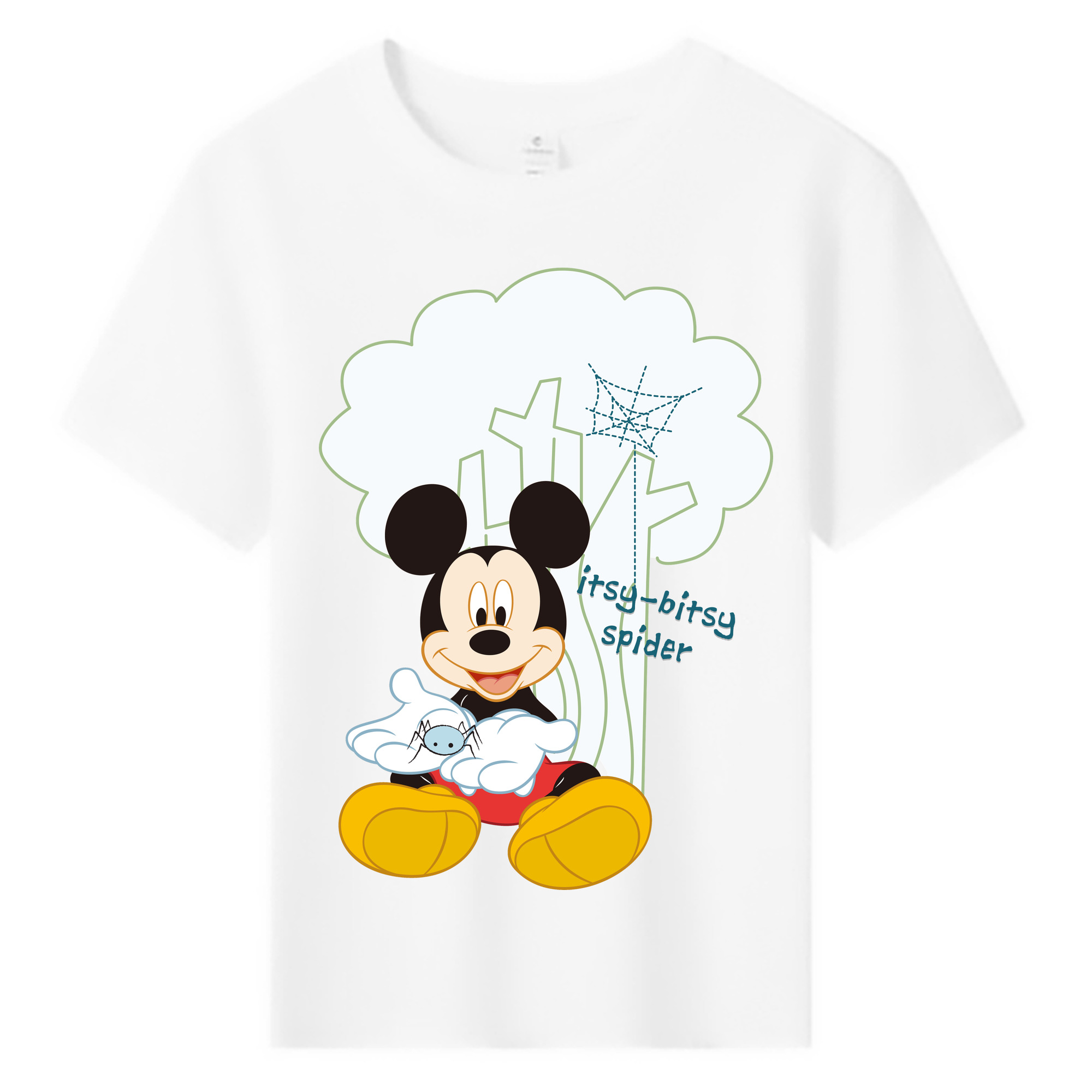 ミッキーマウス Mickey Mouse 綿100％キッズTシャツ（フロントプリント）