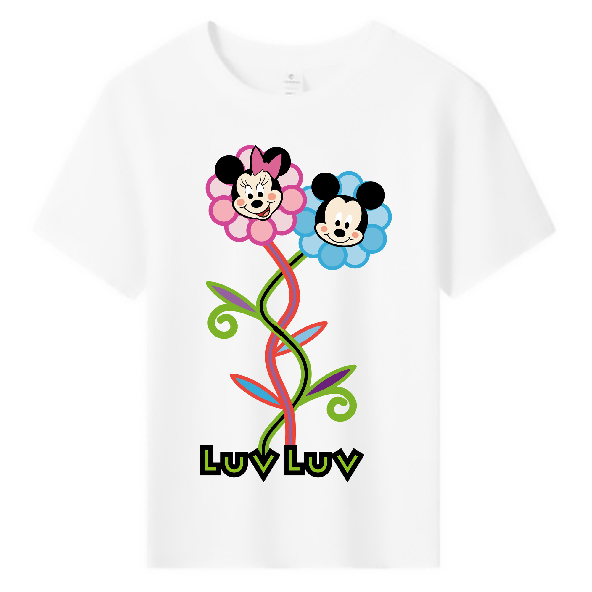 ミッキーマウス Mickey Mouse 綿100％キッズTシャツ（フロントプリント）