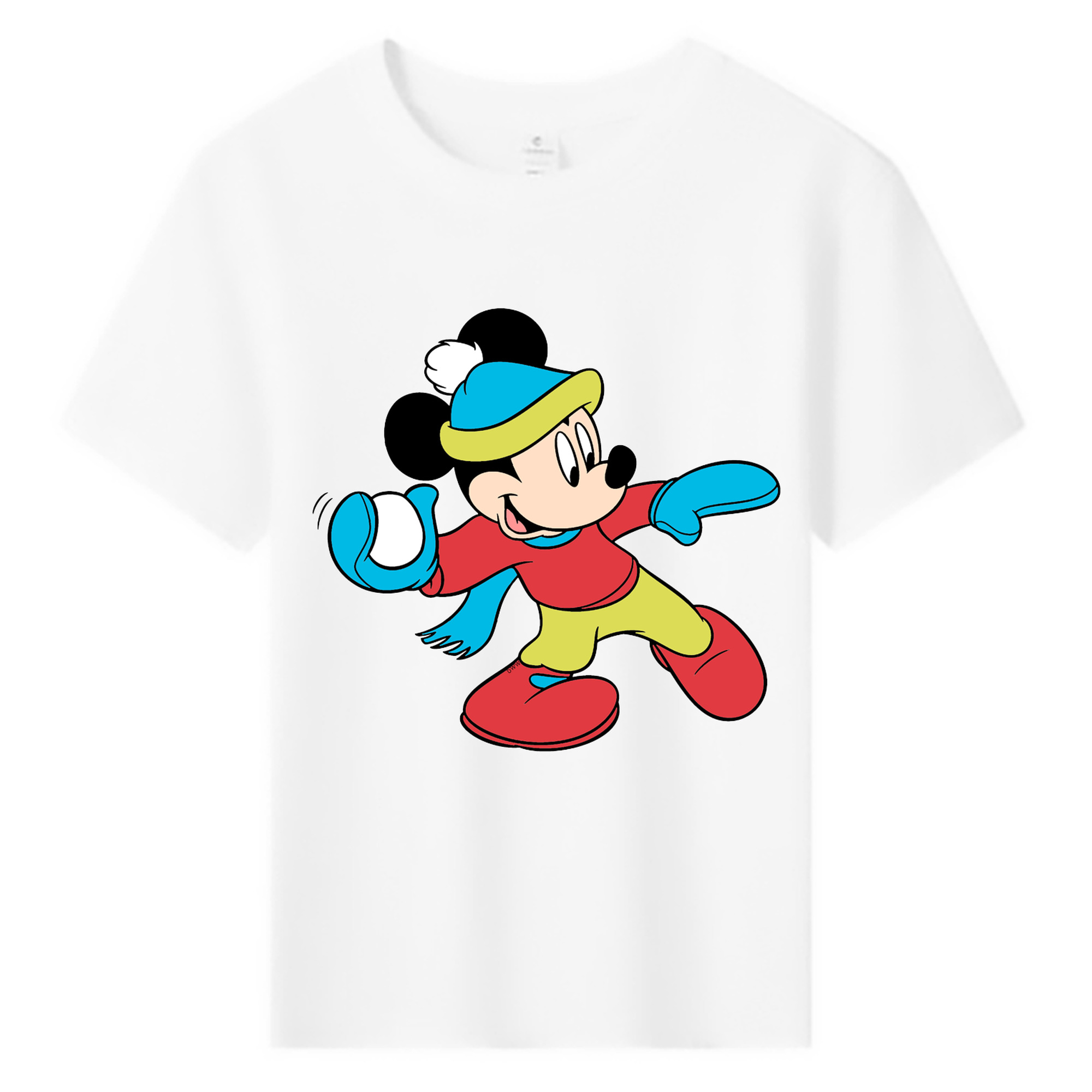 ミッキーマウス Mickey Mouse 綿100％キッズTシャツ（フロントプリント）