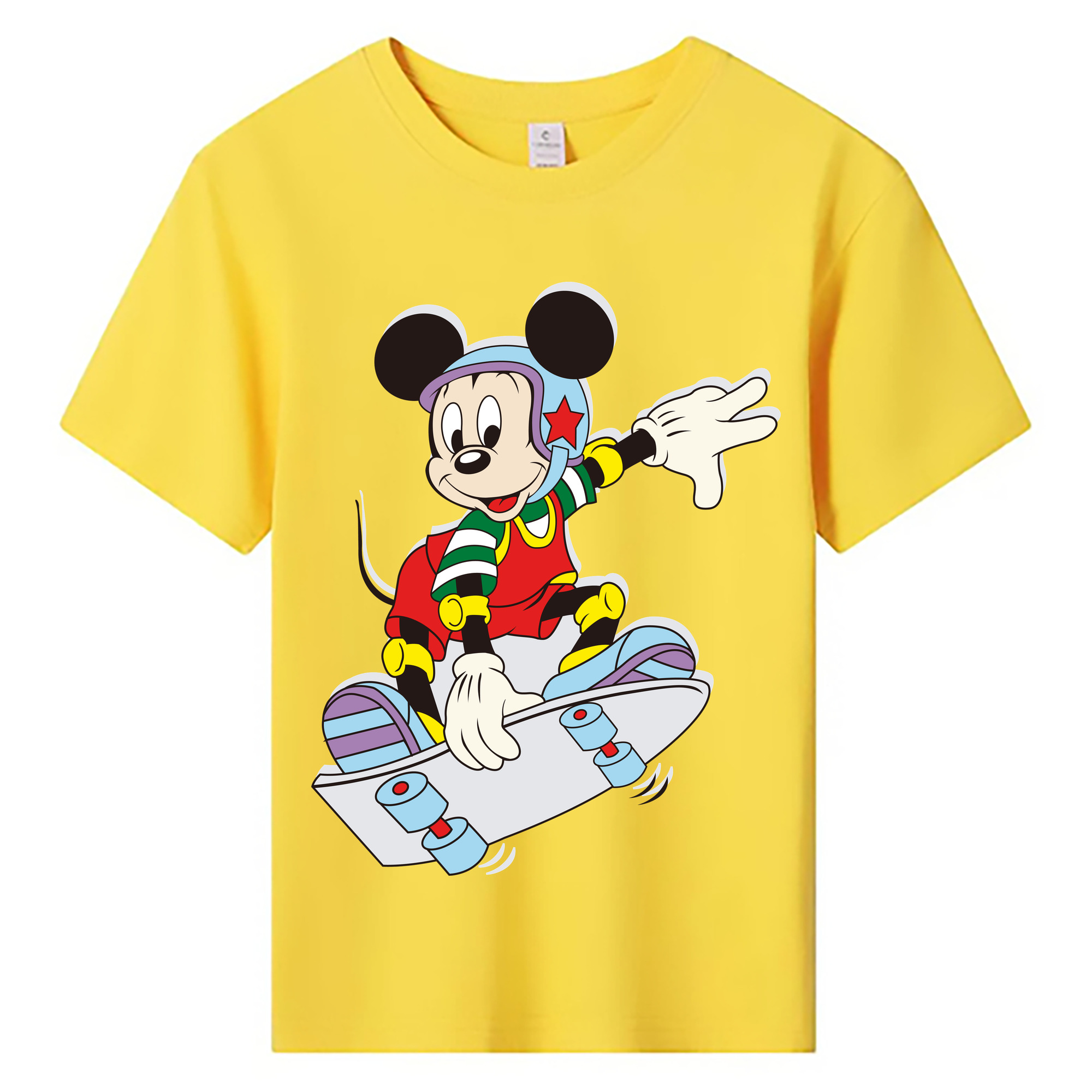 ミッキーマウス Mickey Mouse 綿100％キッズTシャツ（フロントプリント）