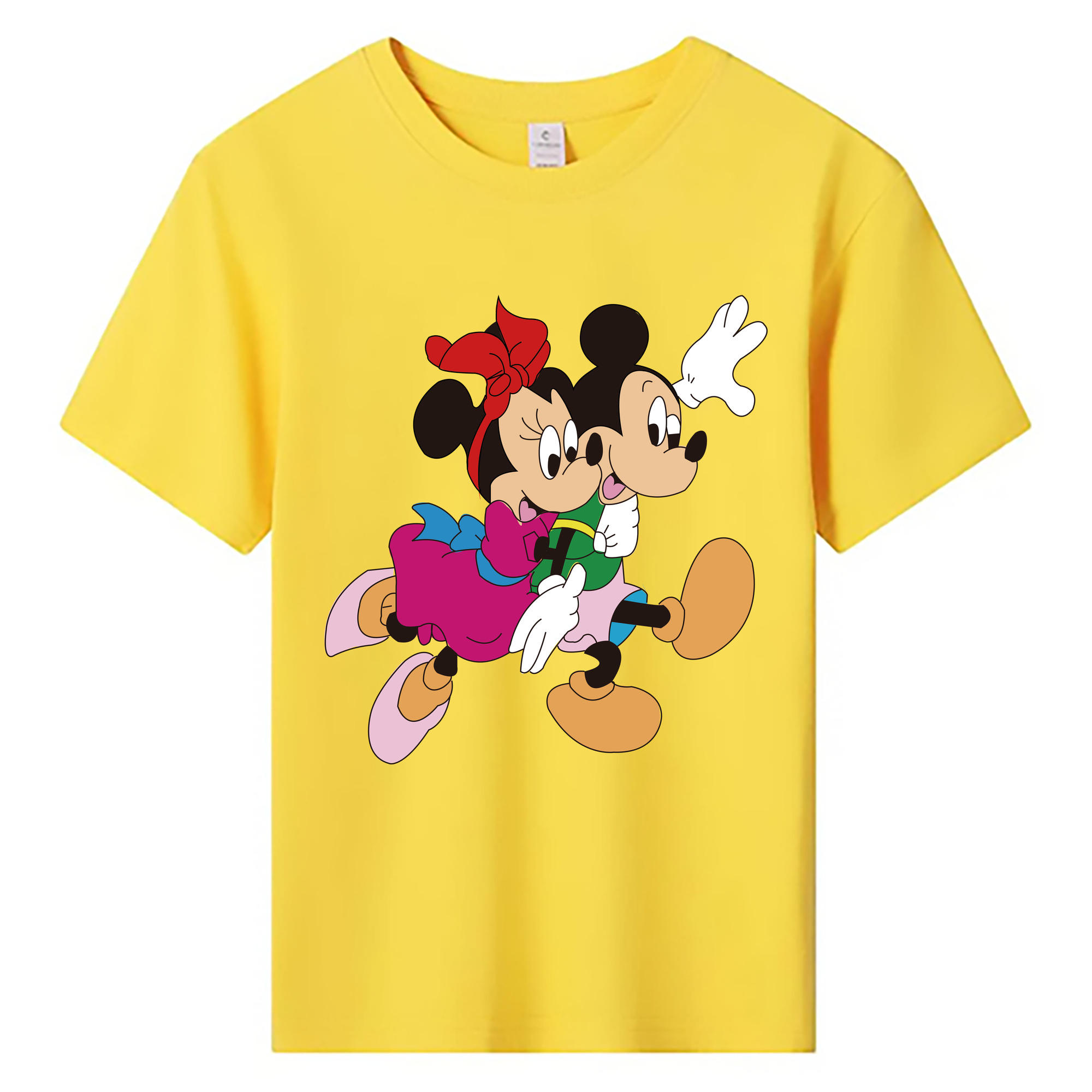 ミッキーマウス Mickey Mouse 綿100％キッズTシャツ（フロントプリント）