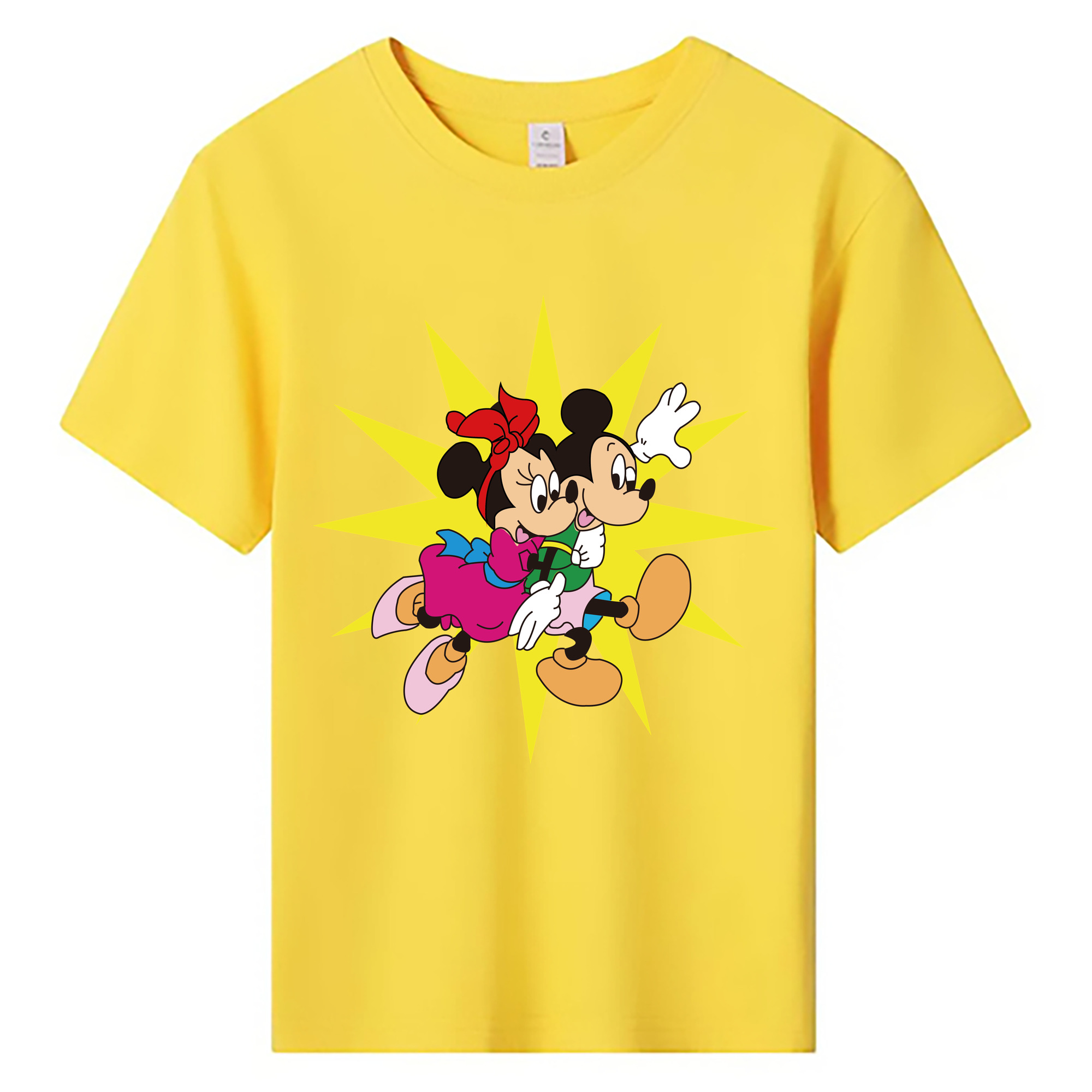 ミッキーマウス Mickey Mouse 綿100％キッズTシャツ（フロントプリント）