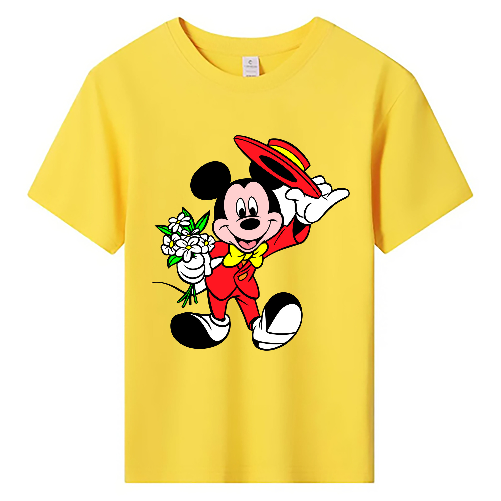 ミッキーマウス Mickey Mouse 綿100％キッズTシャツ（フロントプリント）