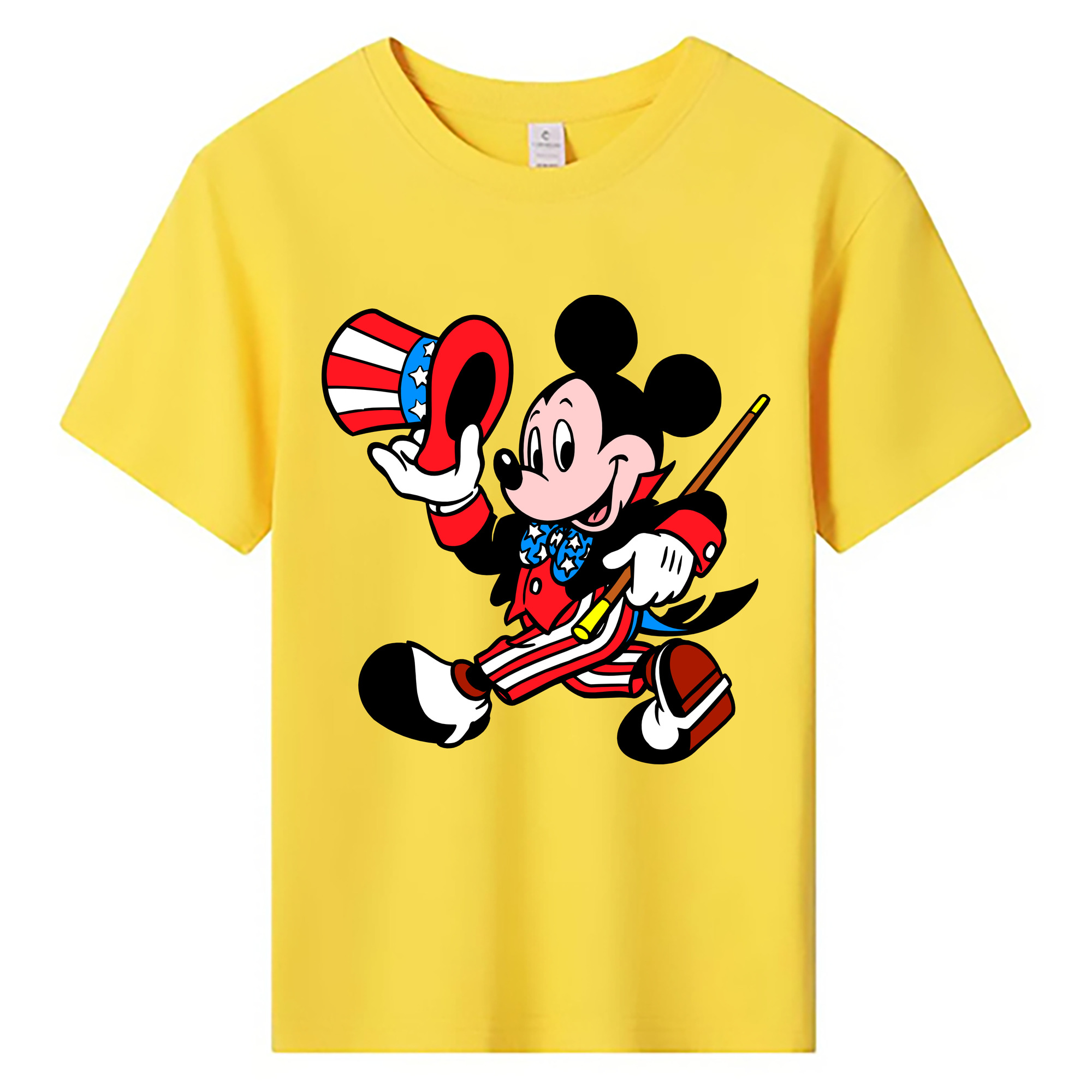 （画像用） ミッキーマウス Mickey Mouse 綿100％キッズTシャツ（フロントプリント）