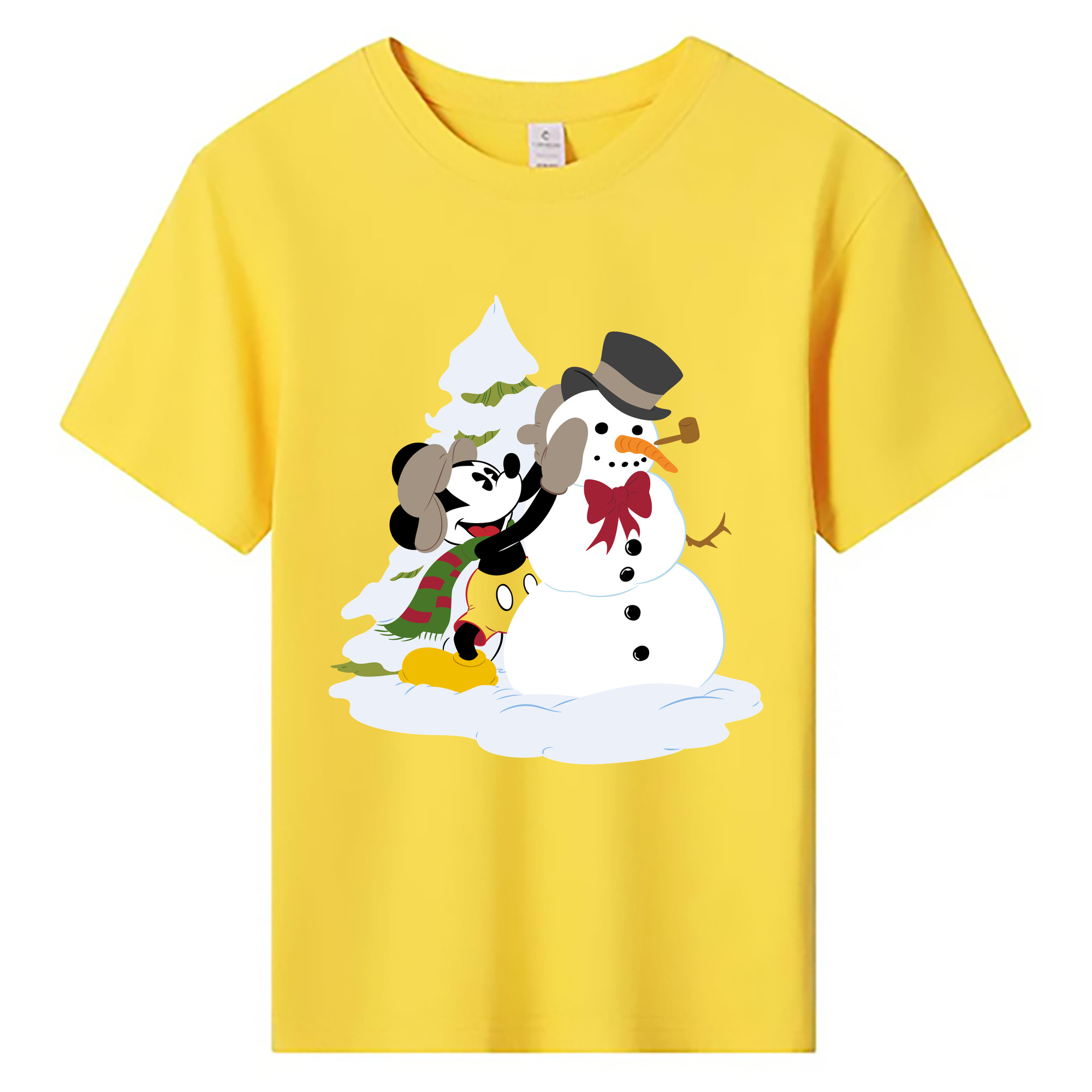 ミッキーマウス Mickey Mouse 綿100％キッズTシャツ（フロントプリント）
