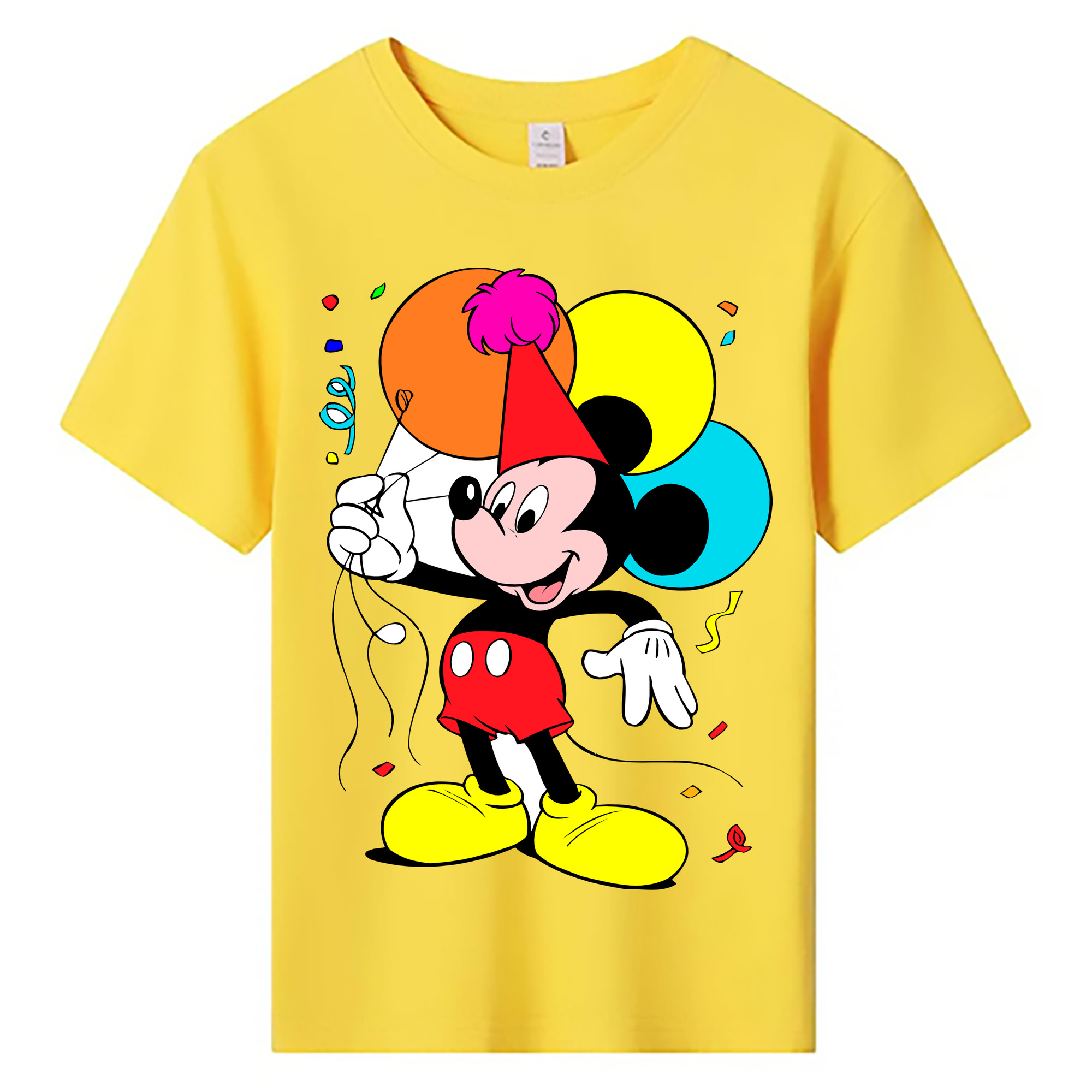 ミッキーマウス Mickey Mouse 綿100％キッズTシャツ（フロントプリント）