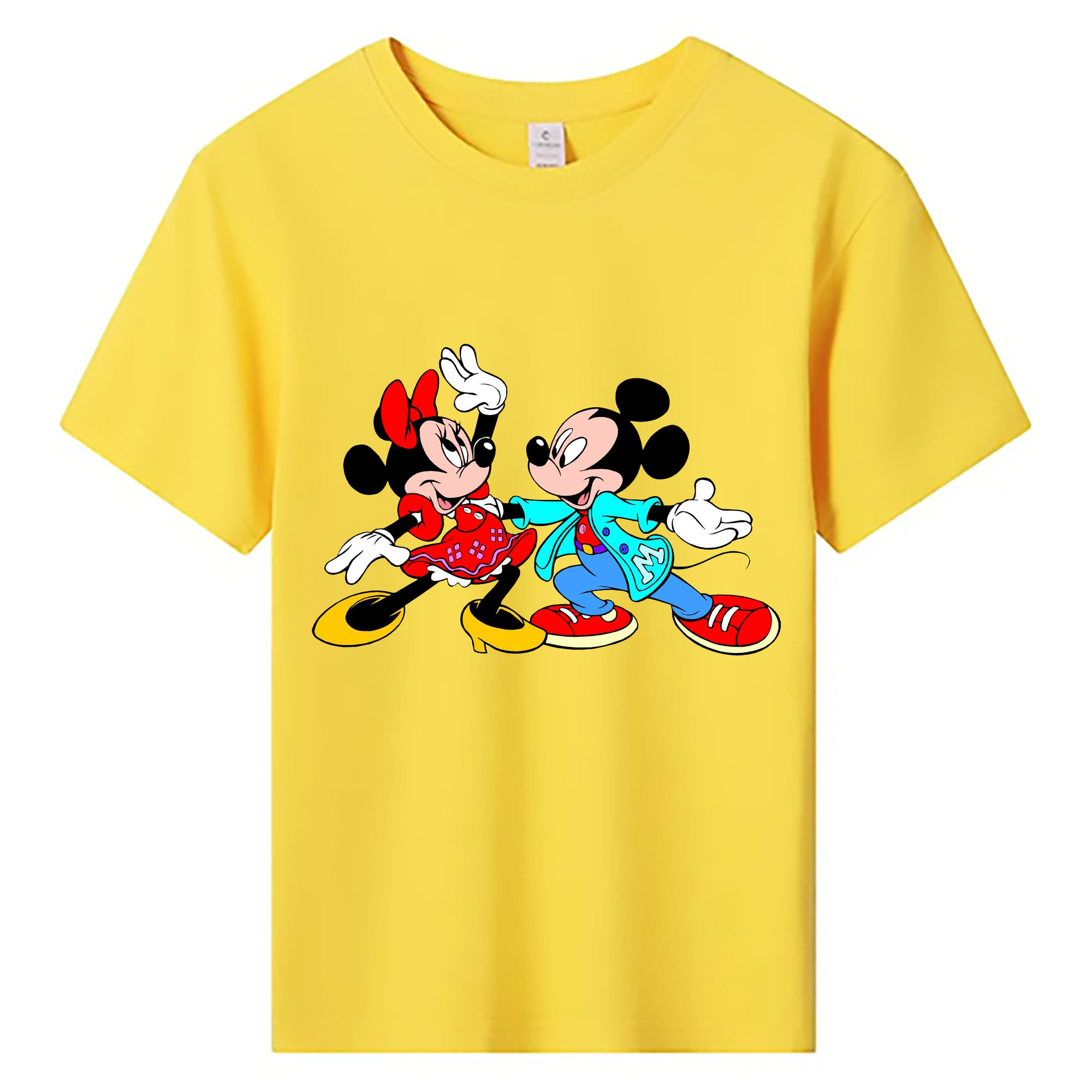 ミッキーマウス Mickey Mouse 綿100％キッズTシャツ（フロントプリント）