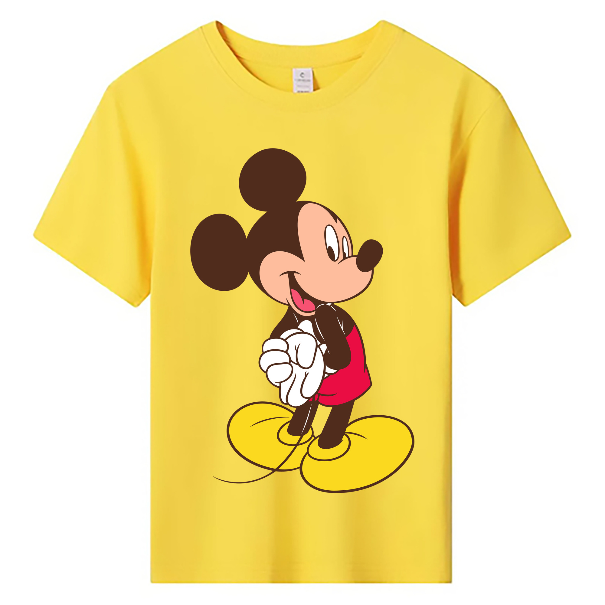 ミッキーマウス Mickey Mouse 綿100％キッズTシャツ（フロントプリント）
