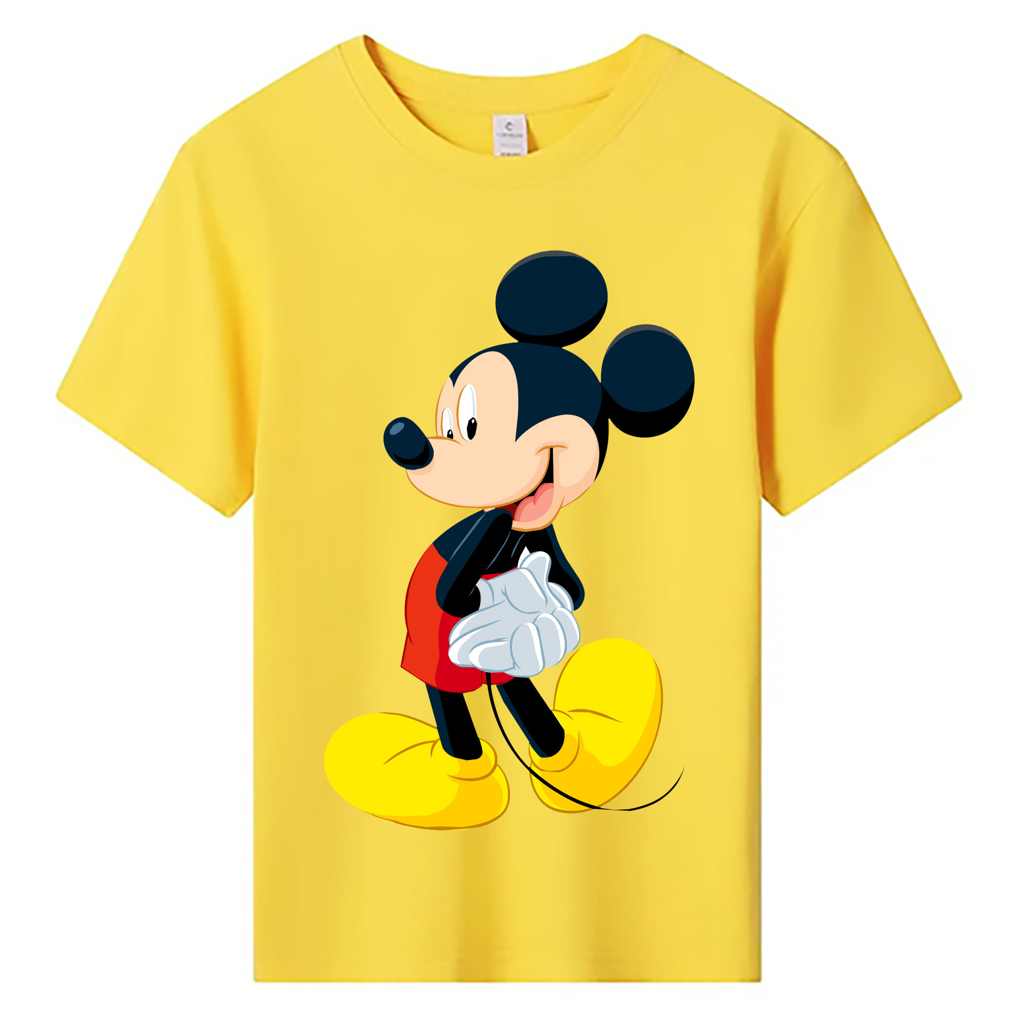 ミッキーマウス Mickey Mouse 綿100％キッズTシャツ（フロントプリント）