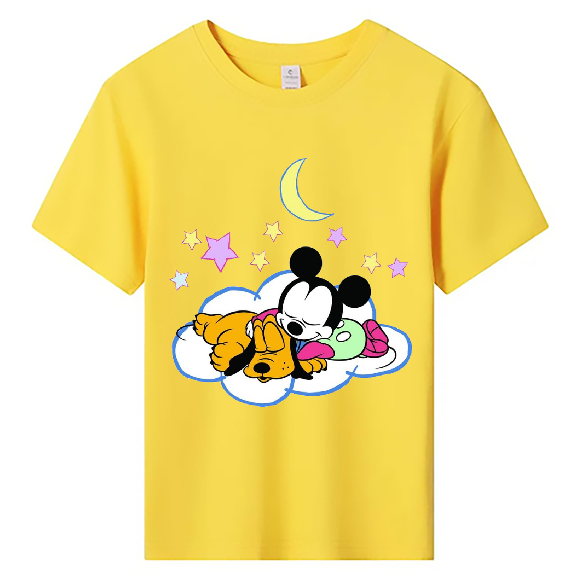 ミッキーマウス Mickey Mouse 綿100％キッズTシャツ（フロントプリント）