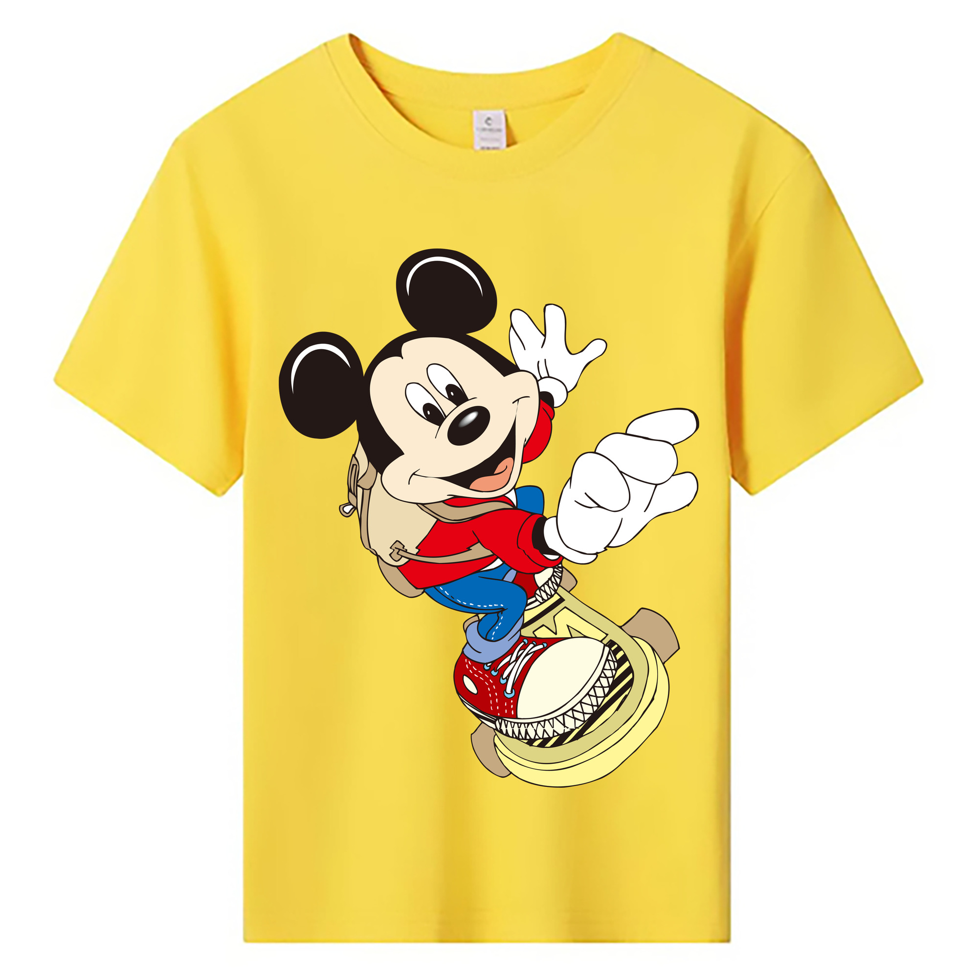 ミッキーマウス Mickey Mouse 綿100％キッズTシャツ（フロントプリント）
