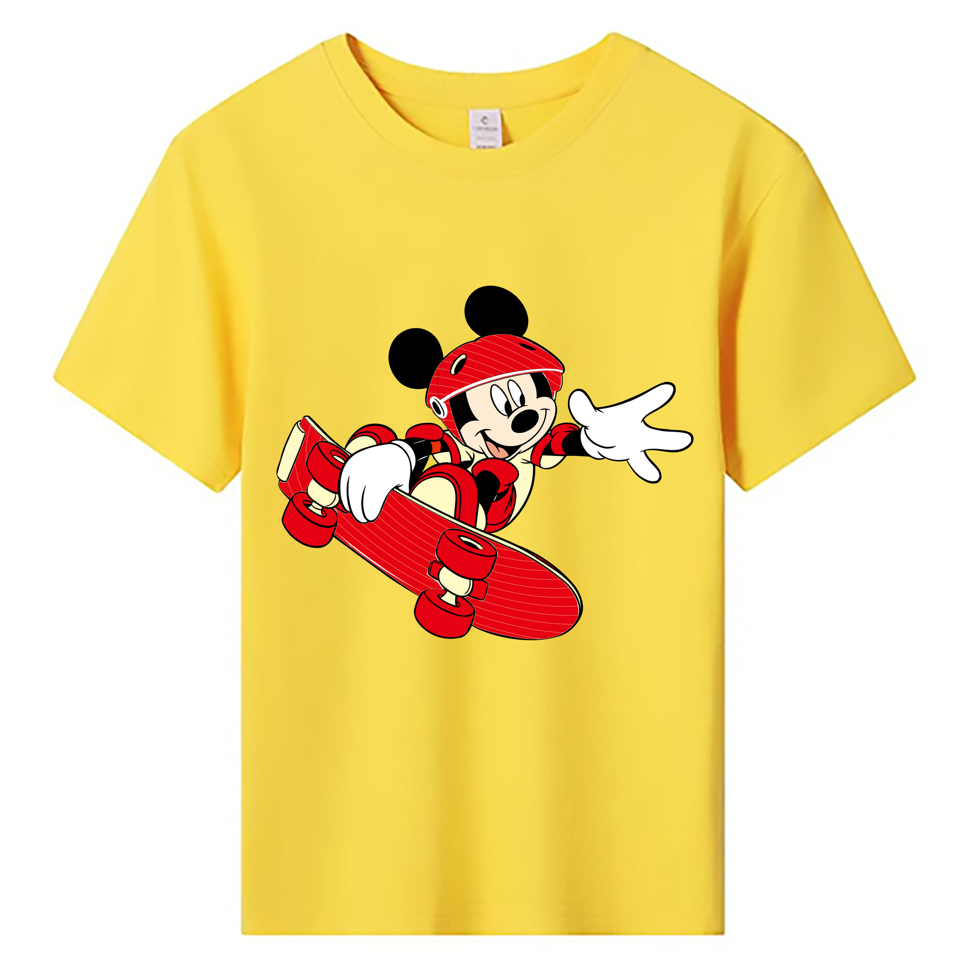 ミッキーマウス Mickey Mouse 綿100％キッズTシャツ（フロントプリント）