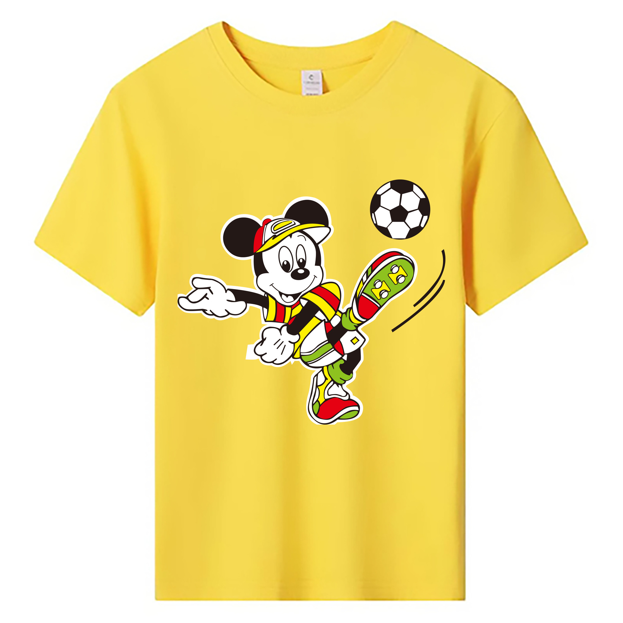 ミッキーマウス Mickey Mouse 綿100％キッズTシャツ（フロントプリント）