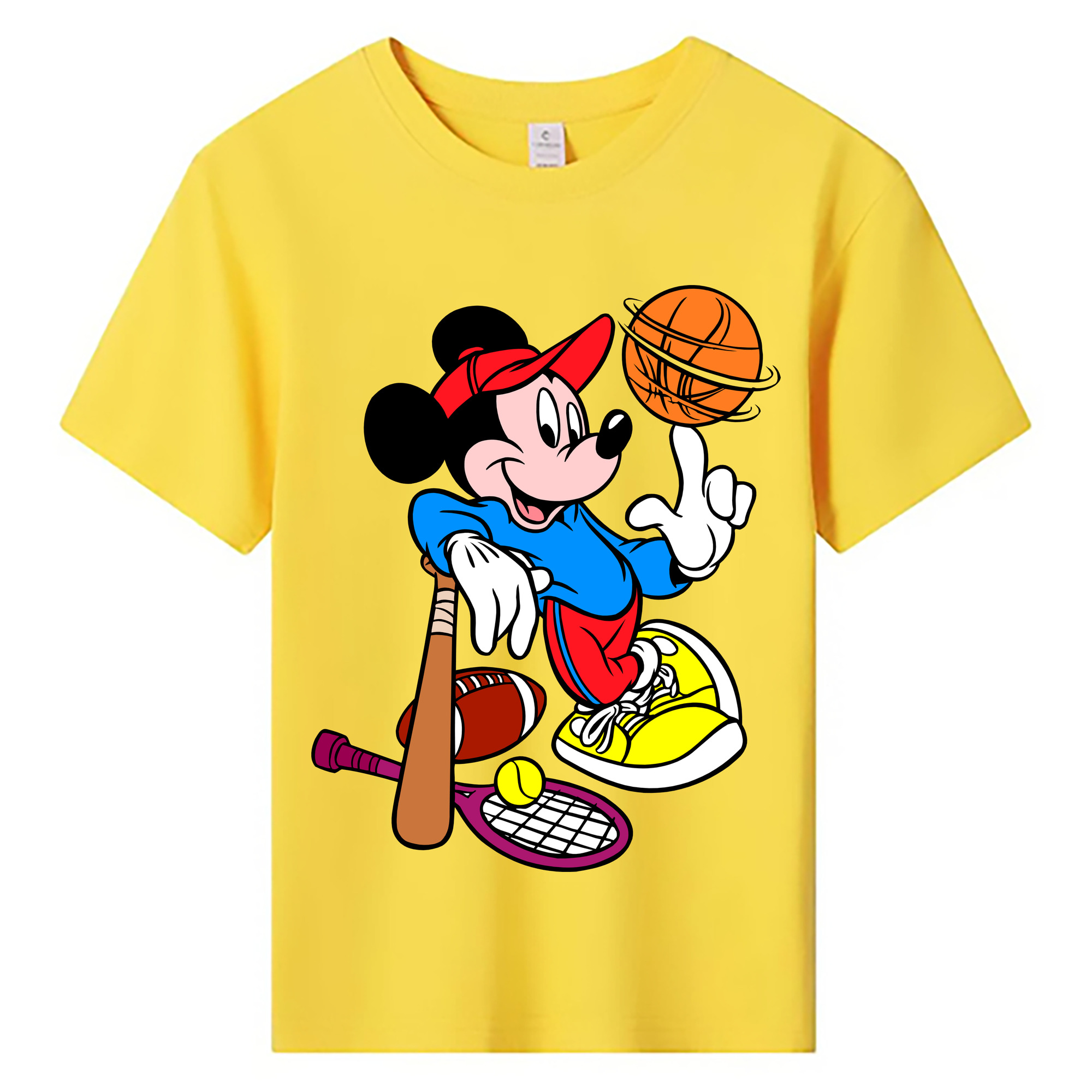 ミッキーマウス Mickey Mouse 綿100％キッズTシャツ（フロントプリント）