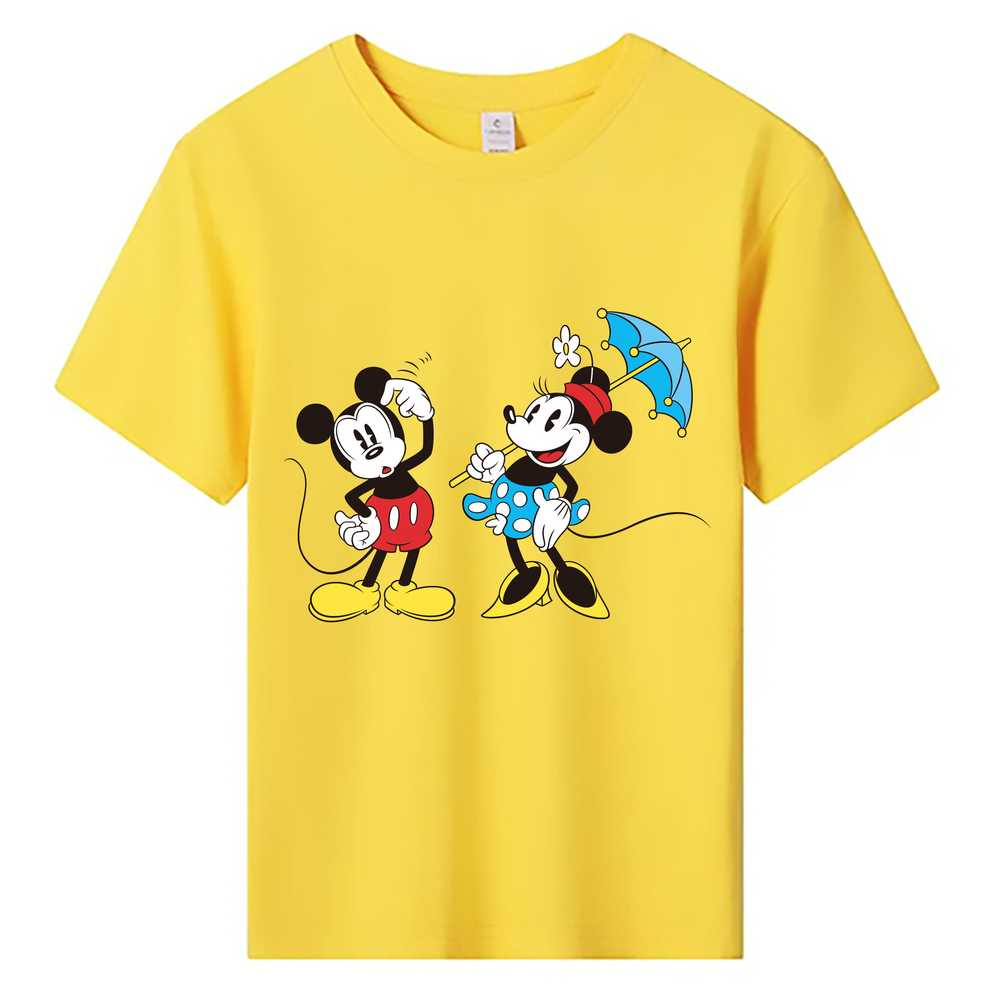 ミッキーマウス Mickey Mouse 綿100％キッズTシャツ（フロントプリント）