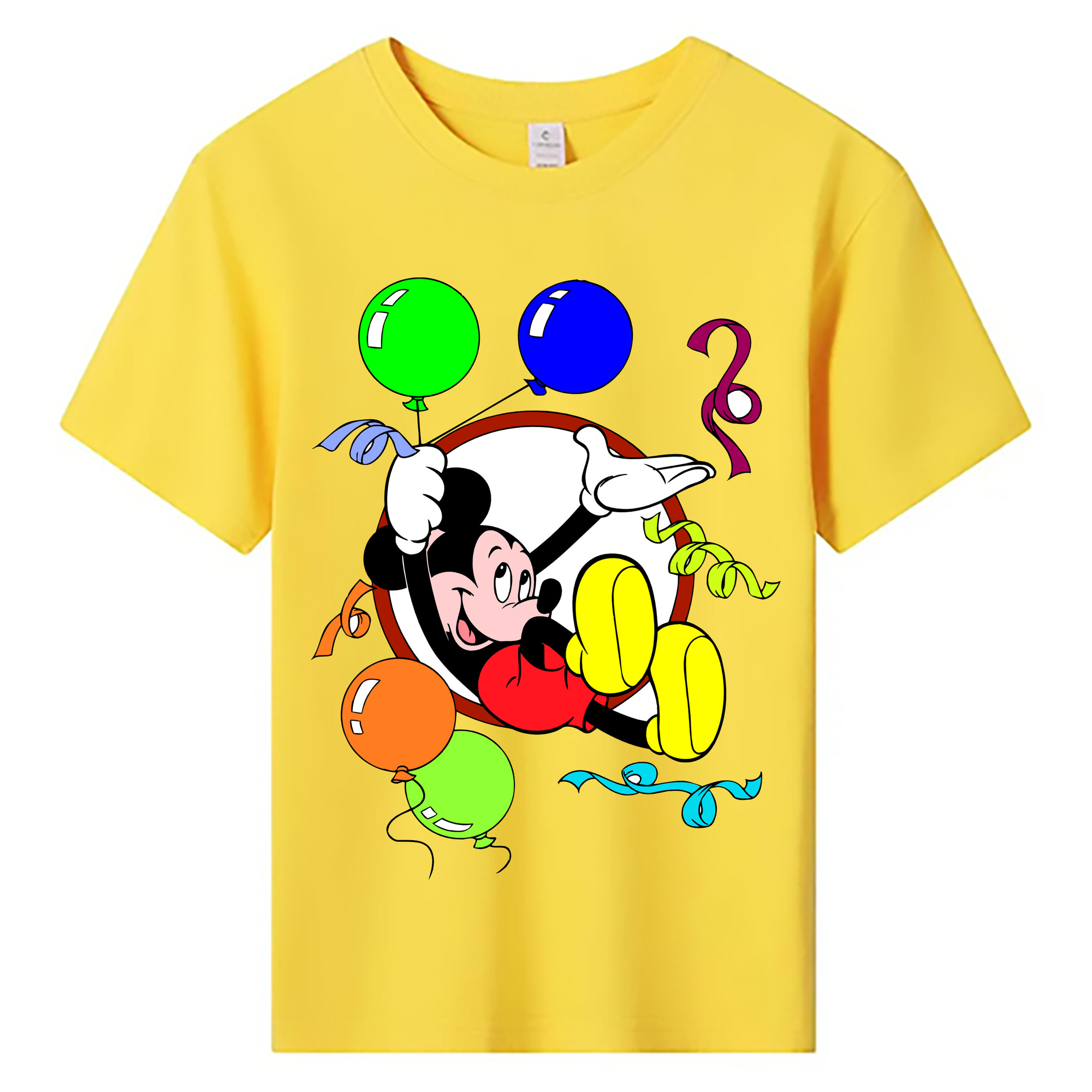 ミッキーマウス Mickey Mouse 綿100％キッズTシャツ（フロントプリント）