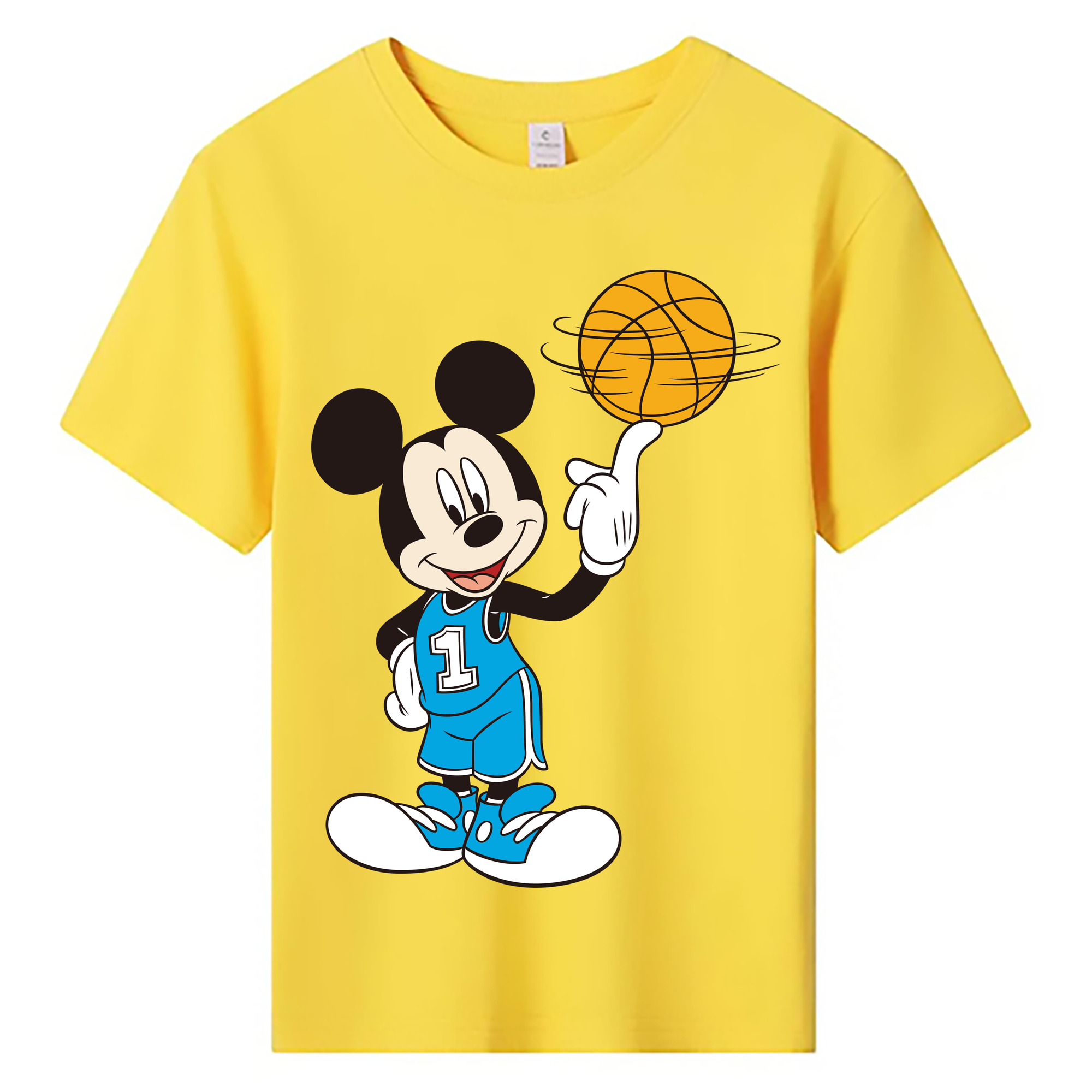 ミッキーマウス Mickey Mouse 綿100％キッズTシャツ（フロントプリント）