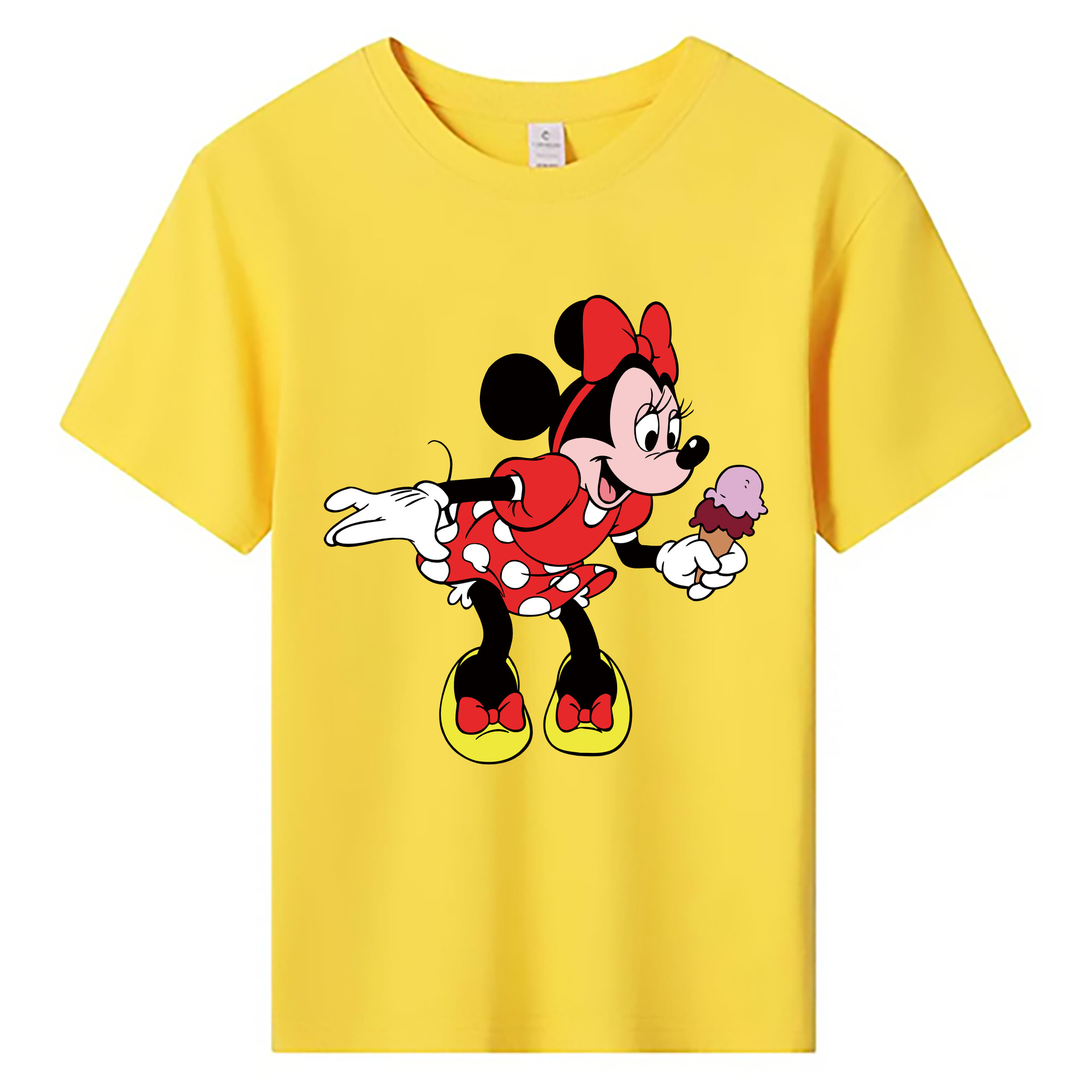 ミッキーマウス Mickey Mouse 綿100％キッズTシャツ（フロントプリント）
