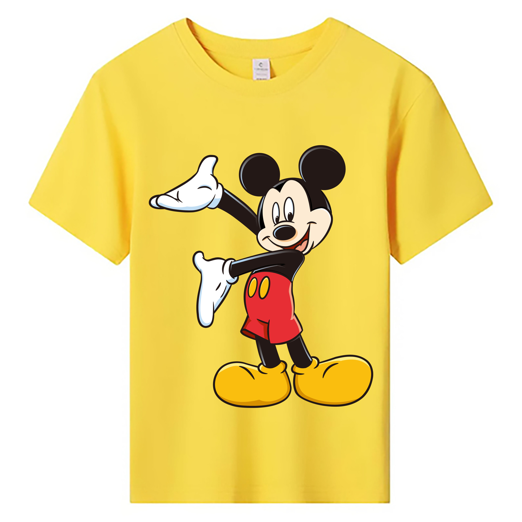 ミッキーマウス Mickey Mouse 綿100％キッズTシャツ（フロントプリント）