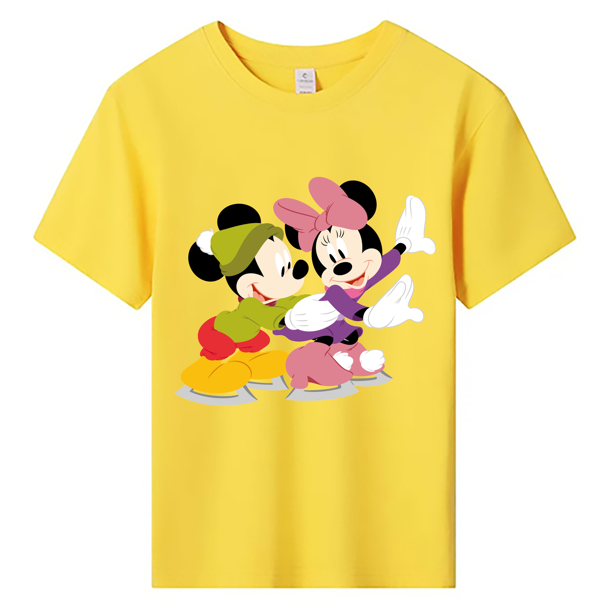 （画像用） ミッキーマウス Mickey Mouse 綿100％キッズTシャツ（フロントプリント）