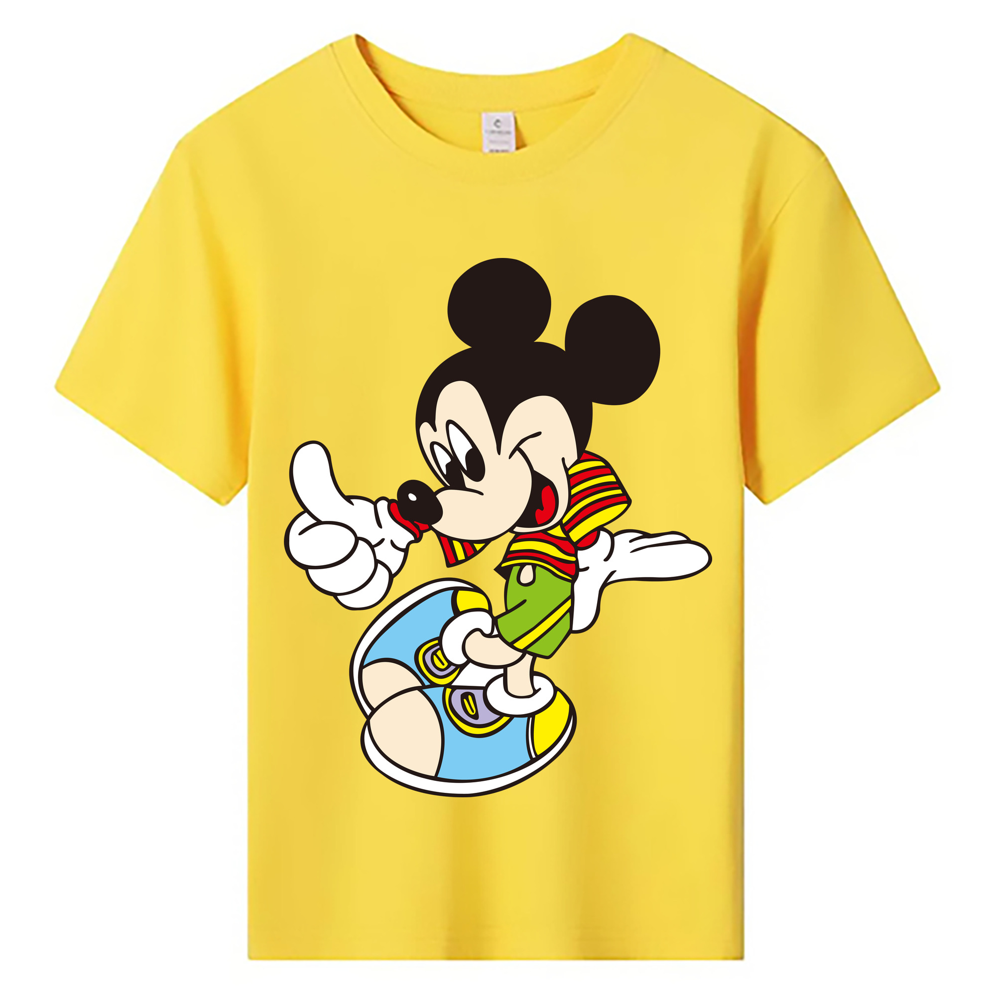 ミッキーマウス Mickey Mouse 綿100％キッズTシャツ（フロントプリント）