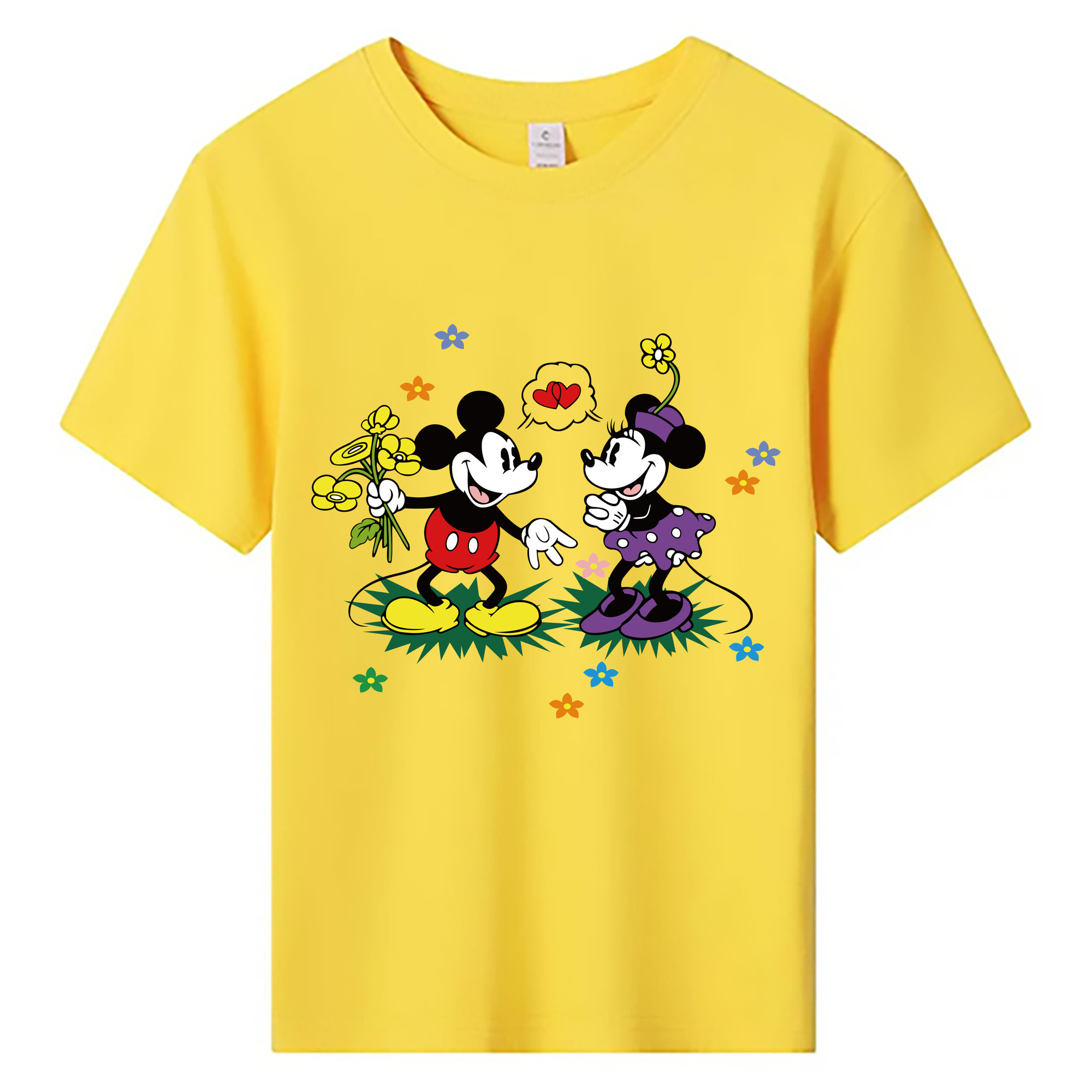ミッキーマウス Mickey Mouse 綿100％キッズTシャツ（フロントプリント）
