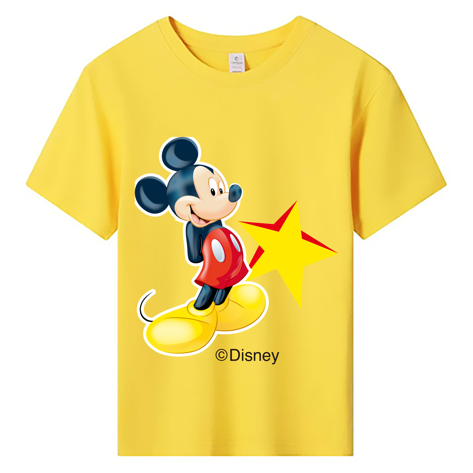ミッキーマウス Mickey Mouse 綿100％キッズTシャツ（フロントプリント）