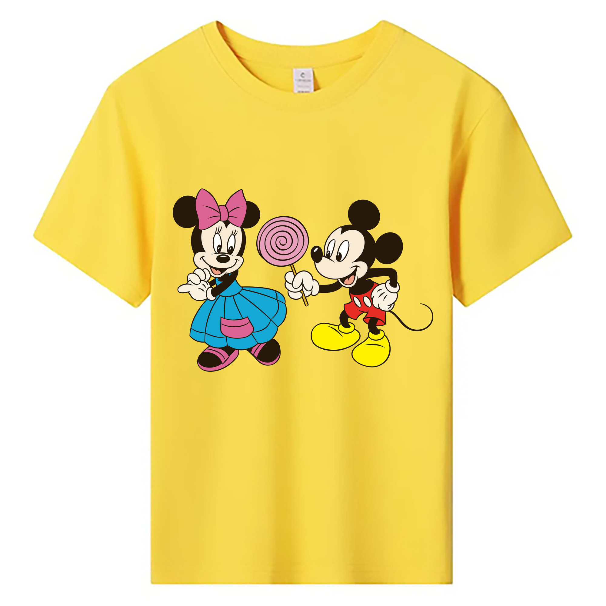 ミッキーマウス Mickey Mouse 綿100％キッズTシャツ（フロントプリント）