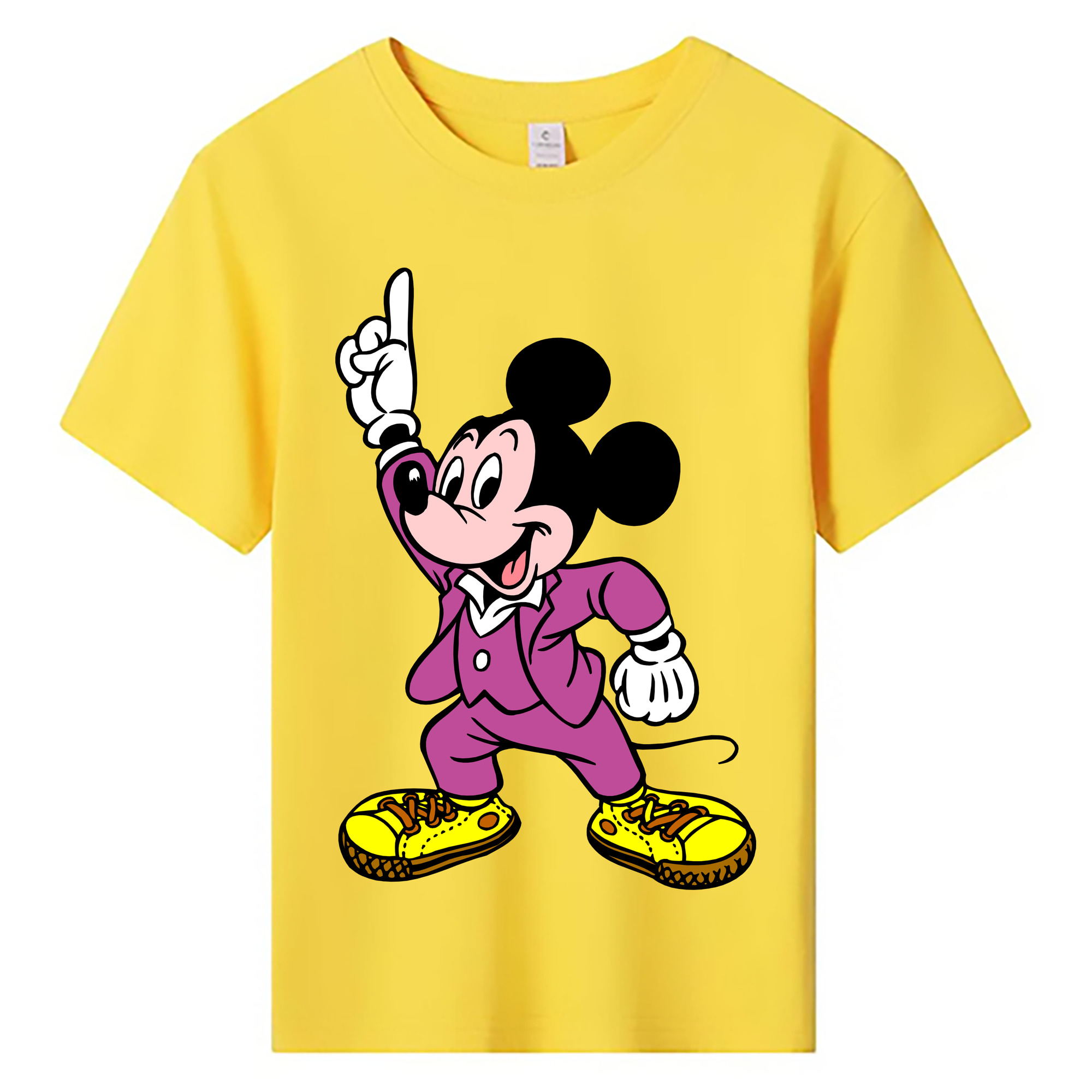 ミッキーマウス Mickey Mouse 綿100％キッズTシャツ（フロントプリント）