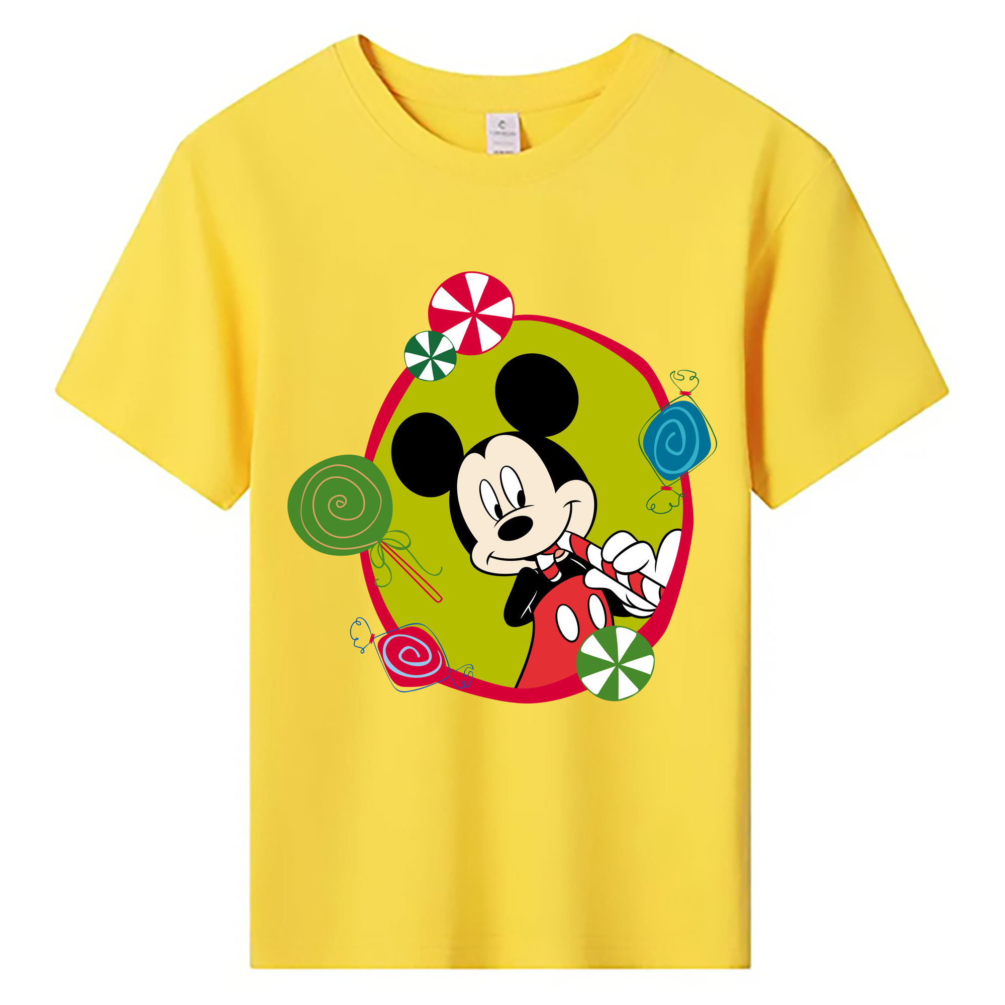 ミッキーマウス Mickey Mouse 綿100％キッズTシャツ（フロントプリント）