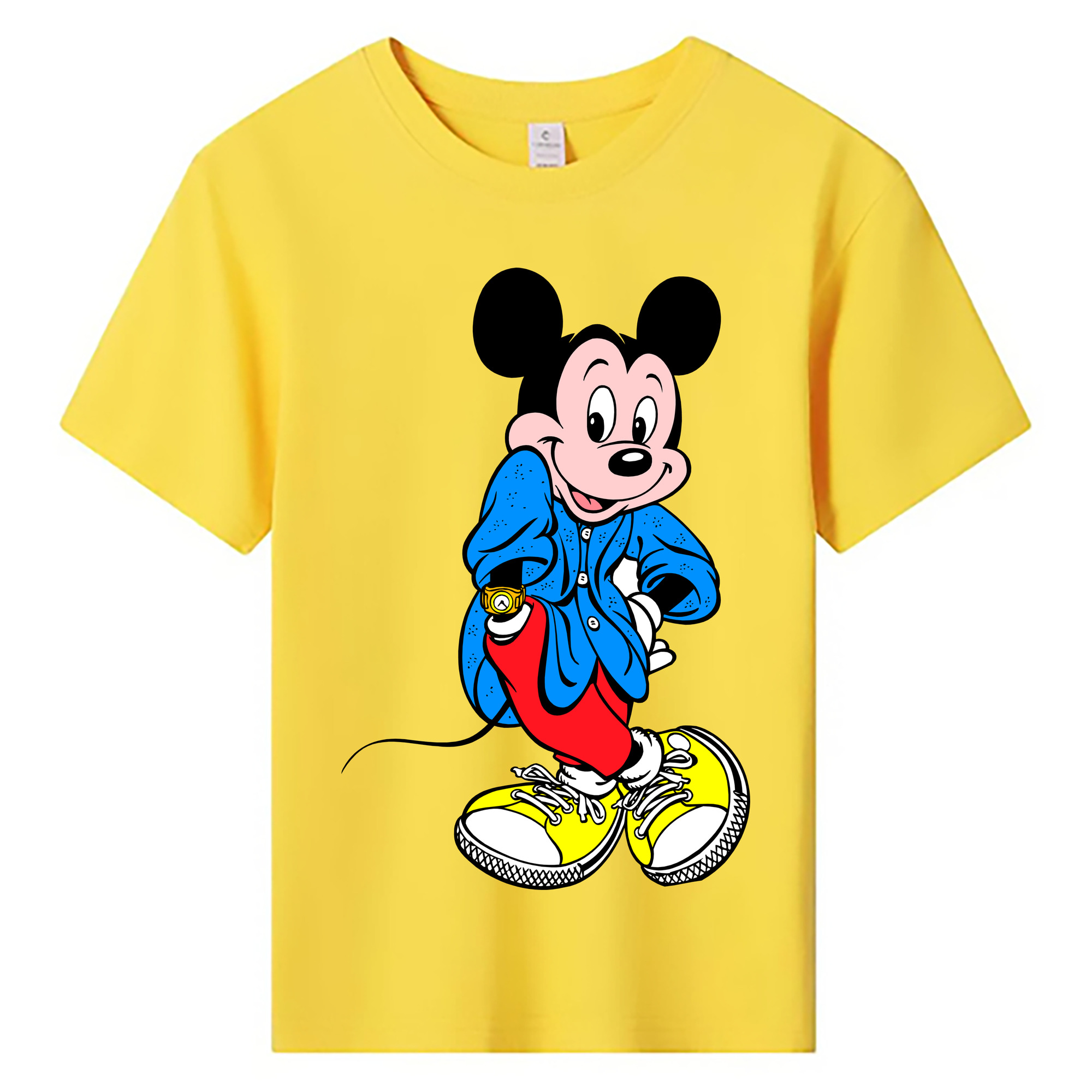 ミッキーマウス Mickey Mouse 綿100％キッズTシャツ（フロントプリント）